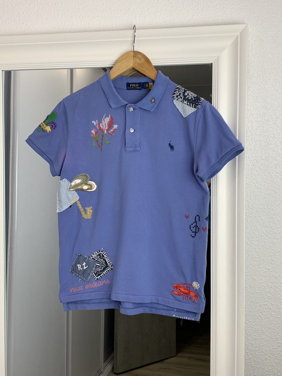 Ralph Lauren Polo Ralph Lauren Blue Embroidered Polo Shir Art Polo Size:S Size S / US 4 / IT 40 - 1 Thumbnail