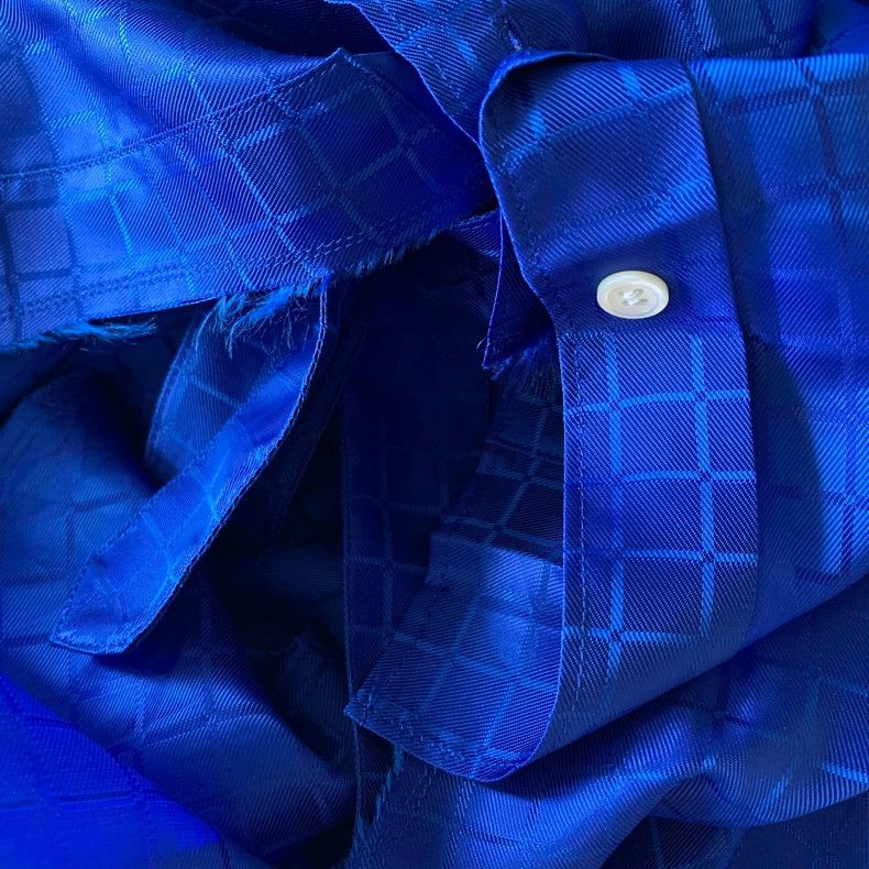 Comme Des Garcons Blue silk shirt 2505-Nextarrow