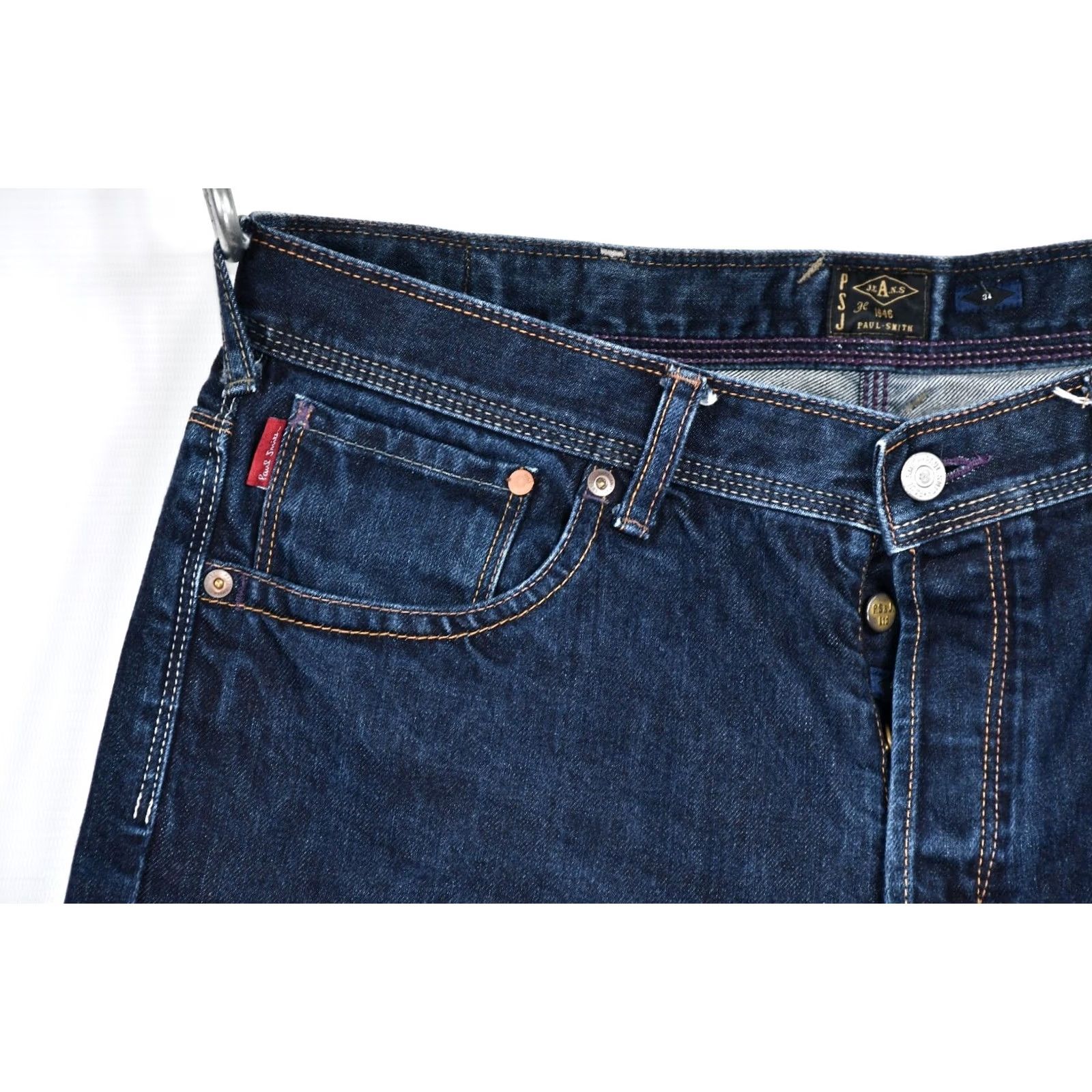 Paul Smith PAUL SMITH PSJ Standard Selvedge Jeans Shirt? No, Jeans. W34 L32, Blue, 100% COTTON, Regular Size, Men, Straight, Vintage? No. Size US 34 / EU 50 - 5 Thumbnail