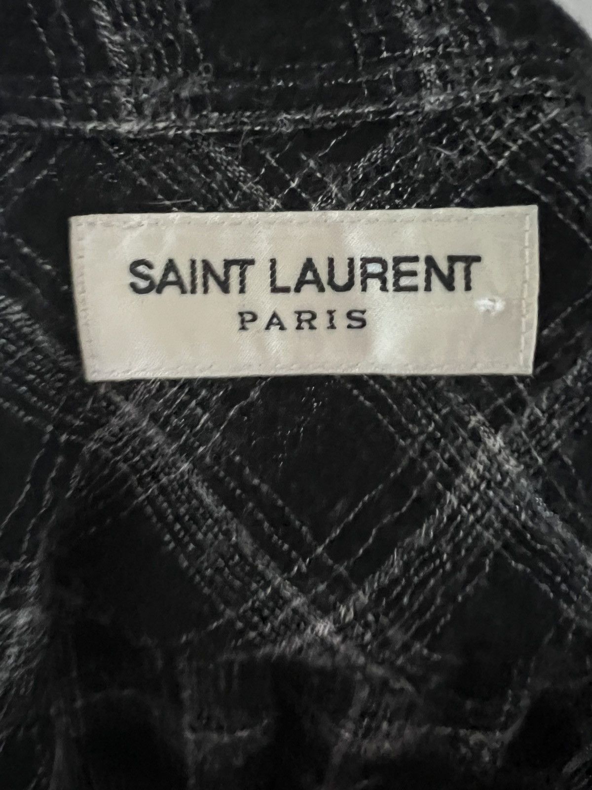 Saint Laurent Paris Saint Laurent Checkered Flannel Wool Shirt Size US XL / EU 56 / 4 - 3 Thumbnail
