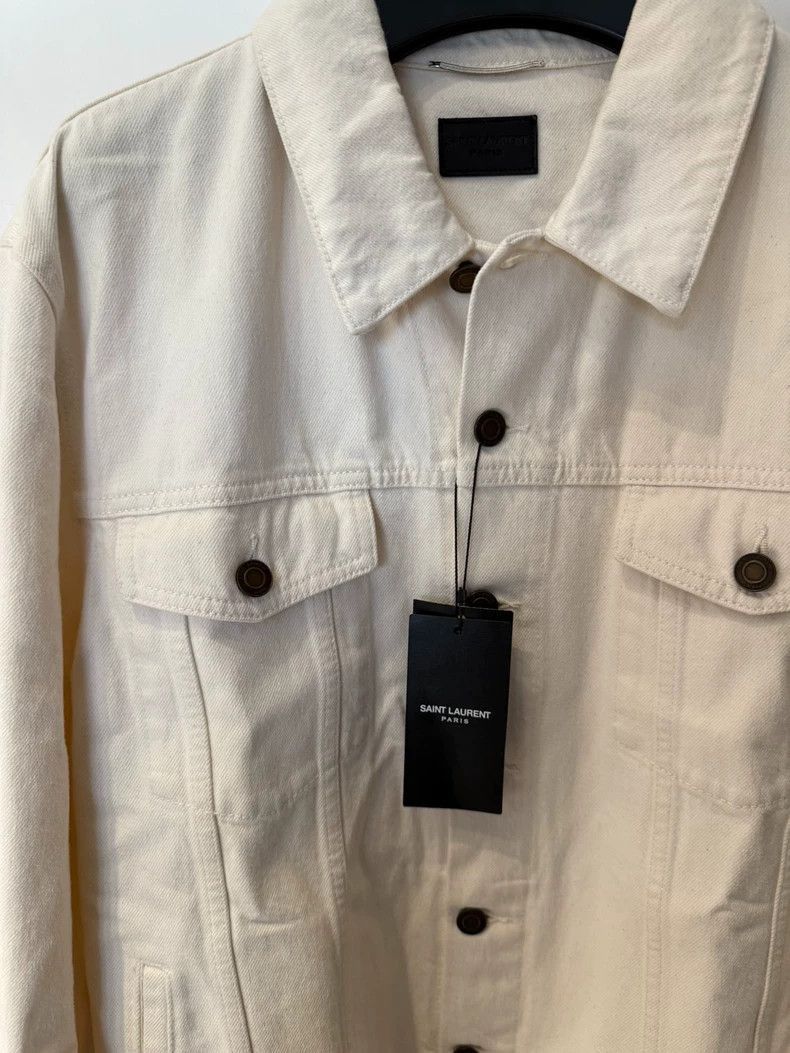 Saint Laurent Paris Saint Laurent Paris White denim jacket-2506 Size US L / EU 52-54 / 3 - 3 Thumbnail