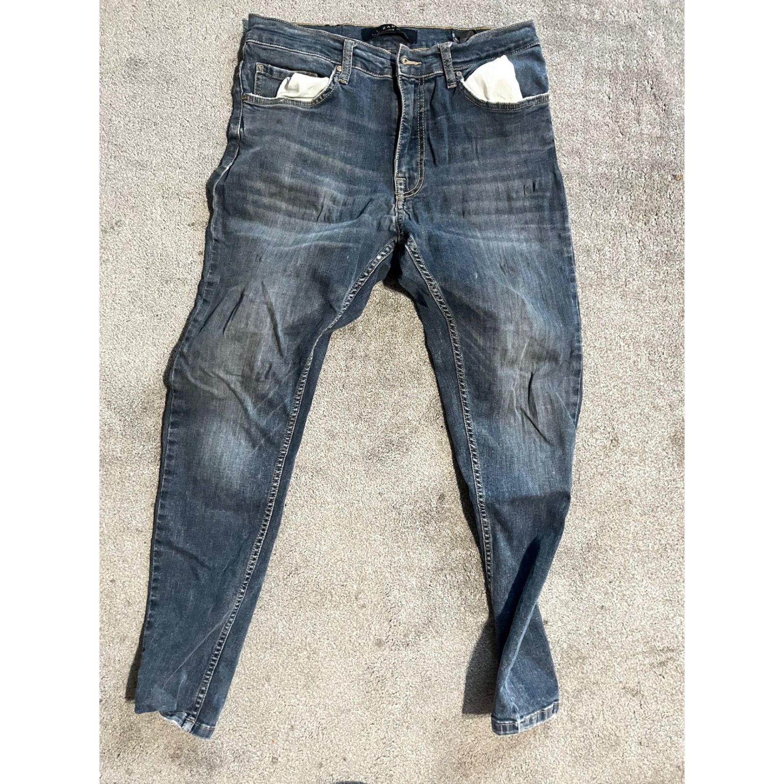 Zara Zara Jeans Mens 32 Blue Tapered Denim Regular Fit 5-Pocket Classic Size US 32 / EU 48 - 3 Thumbnail