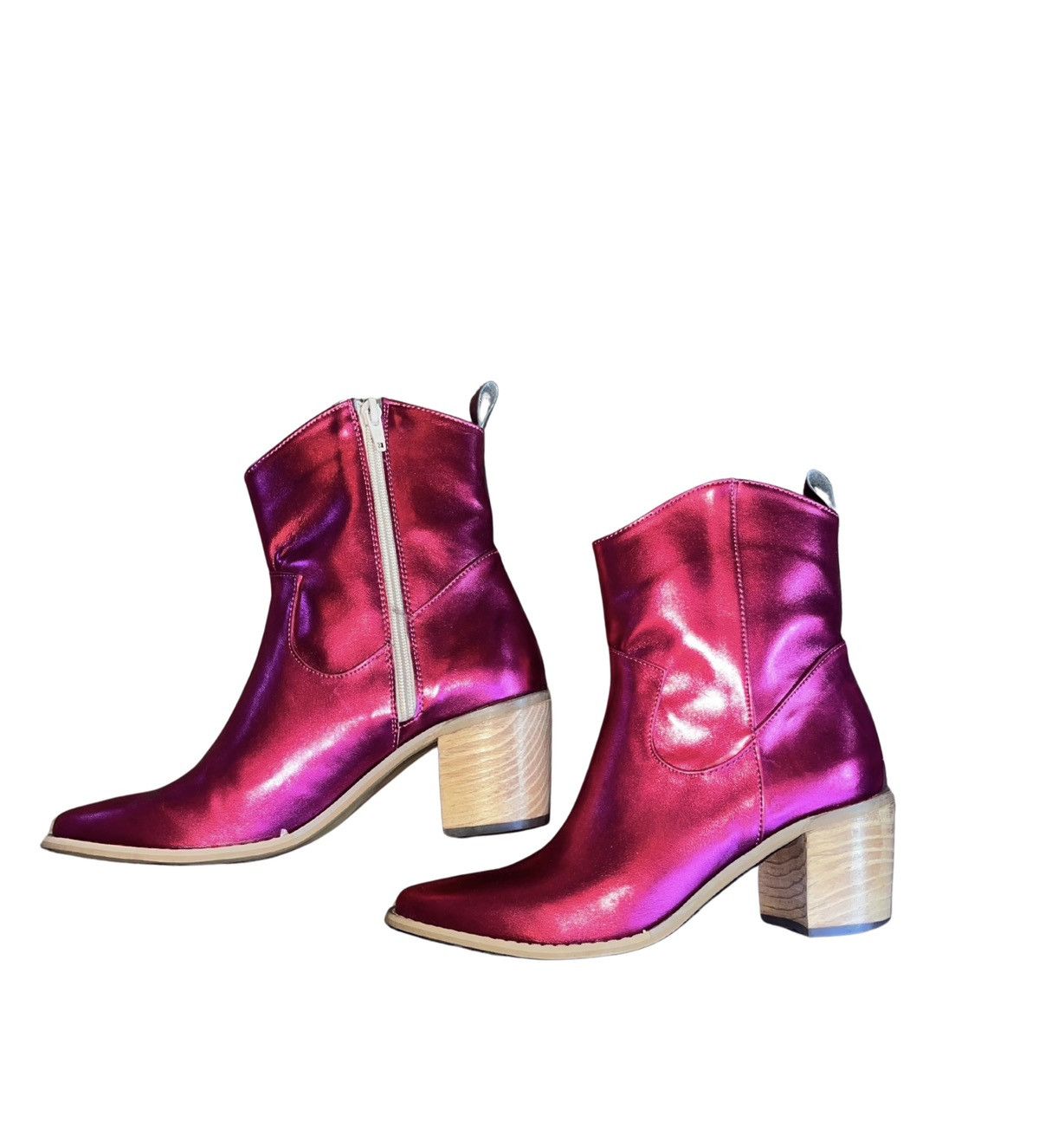 Handmade metallic pink boots