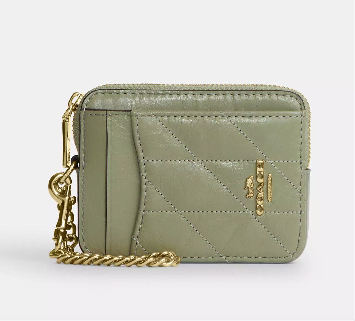 Coach Zip Card Case With Quilting CEC51 Size ONE SIZE - 3 Thumbnail