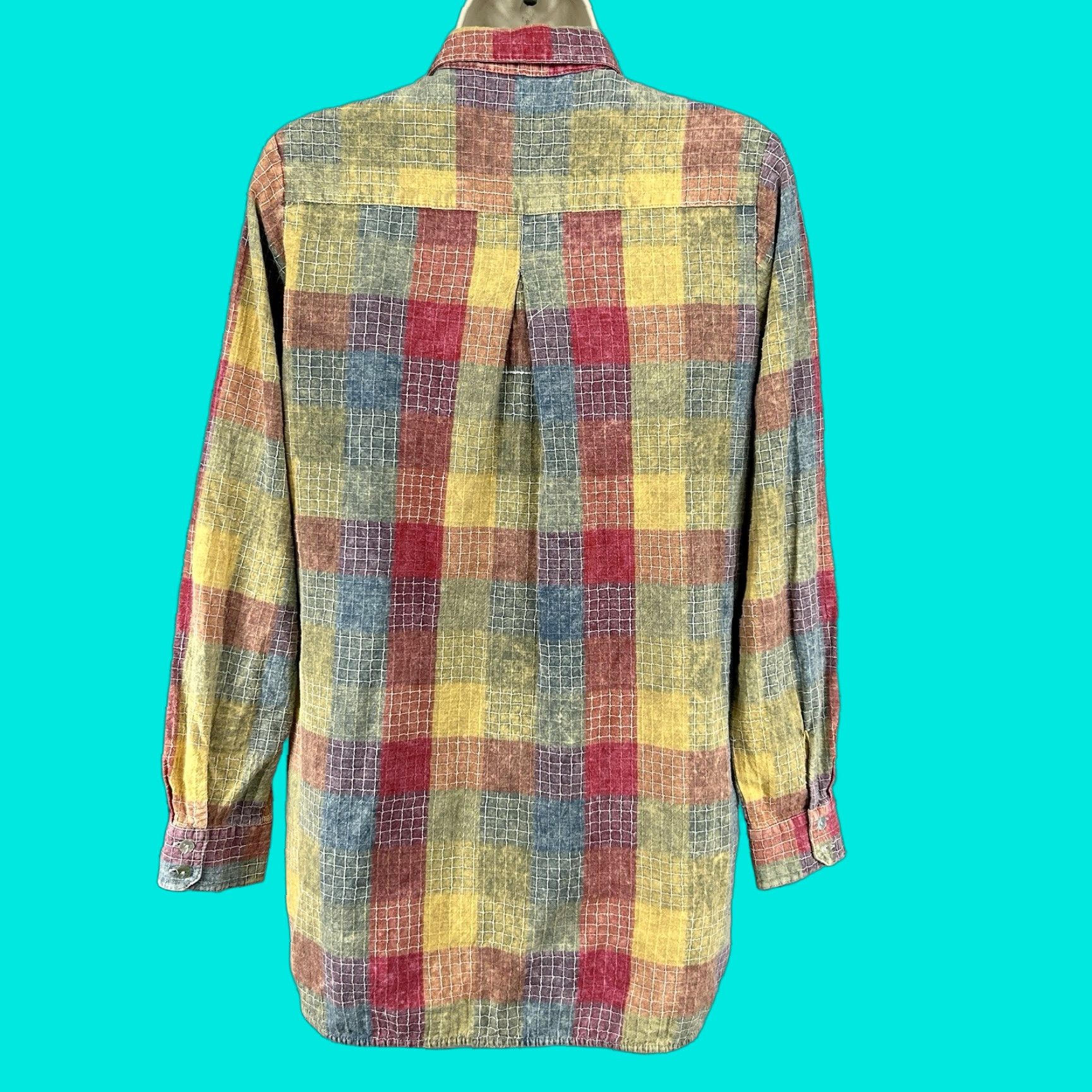 Free People Free People Artisan De Luxe Multicolor Patchwork Button Up Long Sleeve Small S Size S / US 4 / IT 40 - 1 Thumbnail