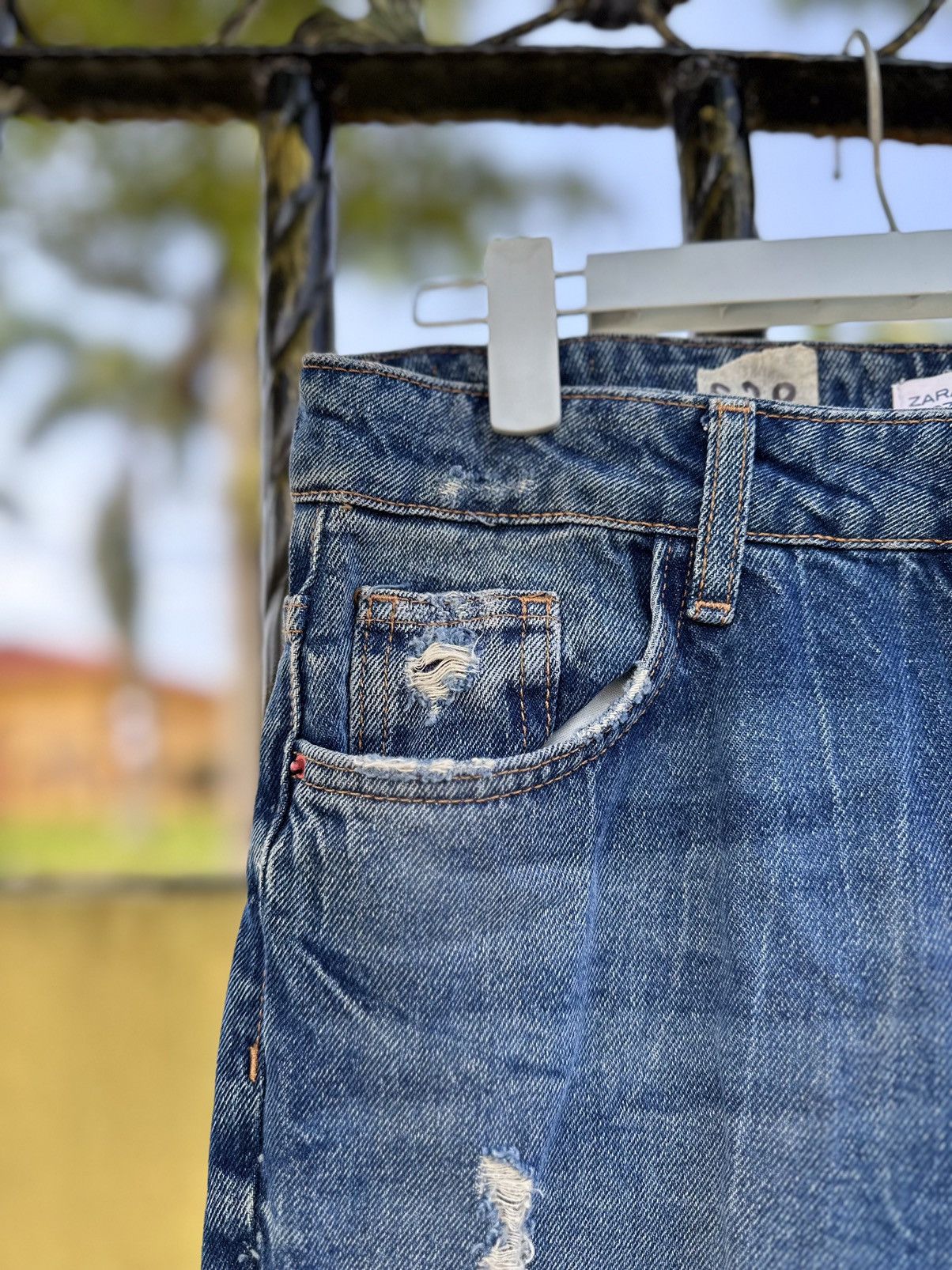 Zara Distress Denim Zara Basic Jean . Size US 30 / EU 46 - 7 Thumbnail