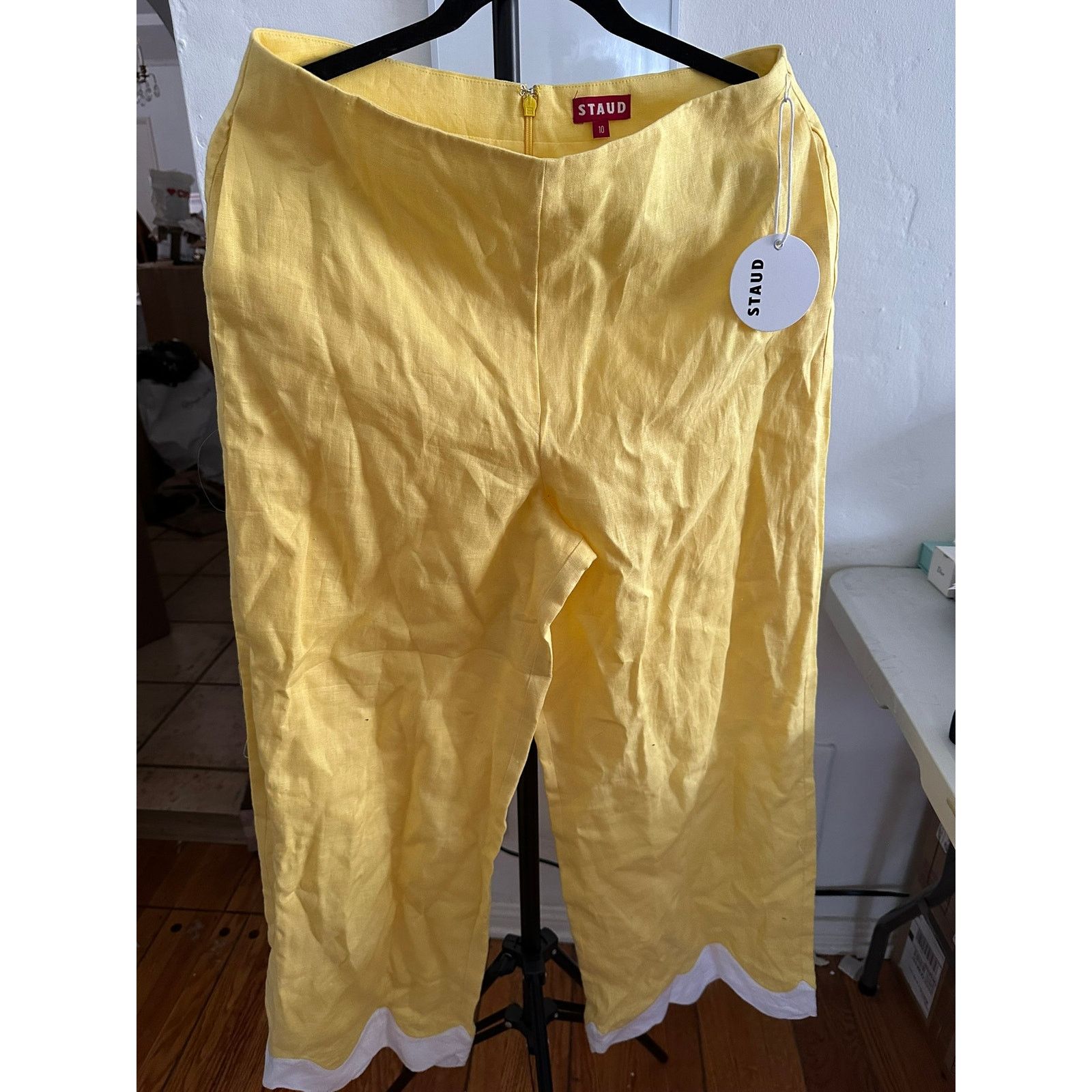 Staud STAUD Gelsomino Pants Yellow 10 Size 32" / US 10 / IT 46 - 1 Thumbnail