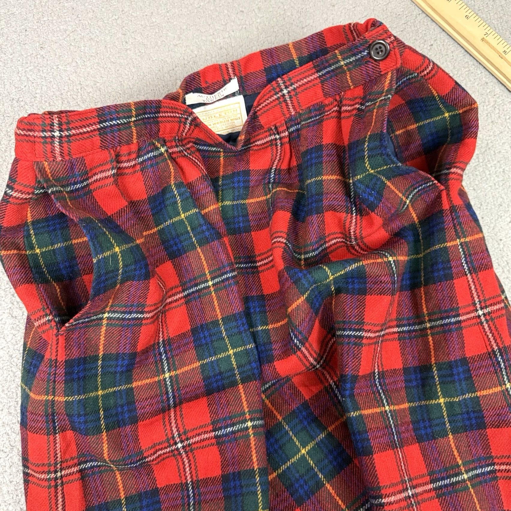 Pendleton Pendleton Skirt Womens 8 Red Boyd Tartan Plaid Wool Midi Academia Vintage Kip Size 30" / US 8 / IT 44 - 7 Thumbnail