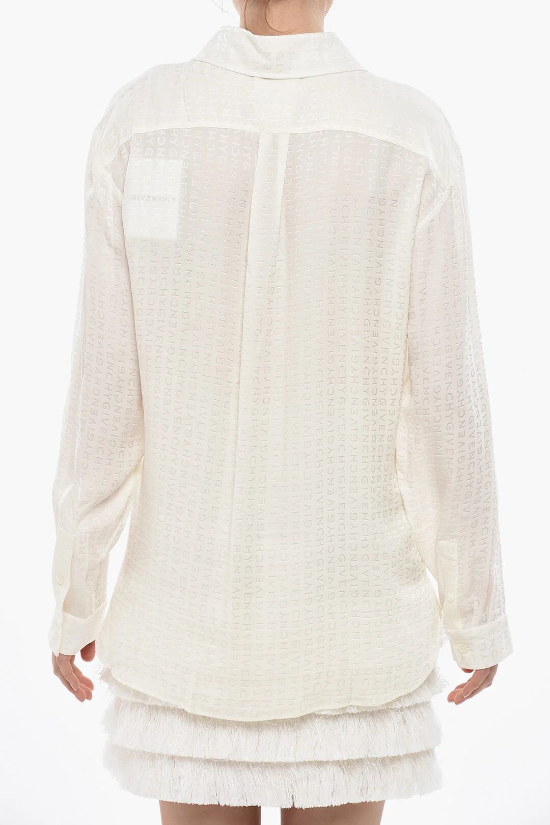 Givenchy og1mm0326 Silk Shirt in White Size M / US 6-8 / IT 42-44 - 2 Thumbnail