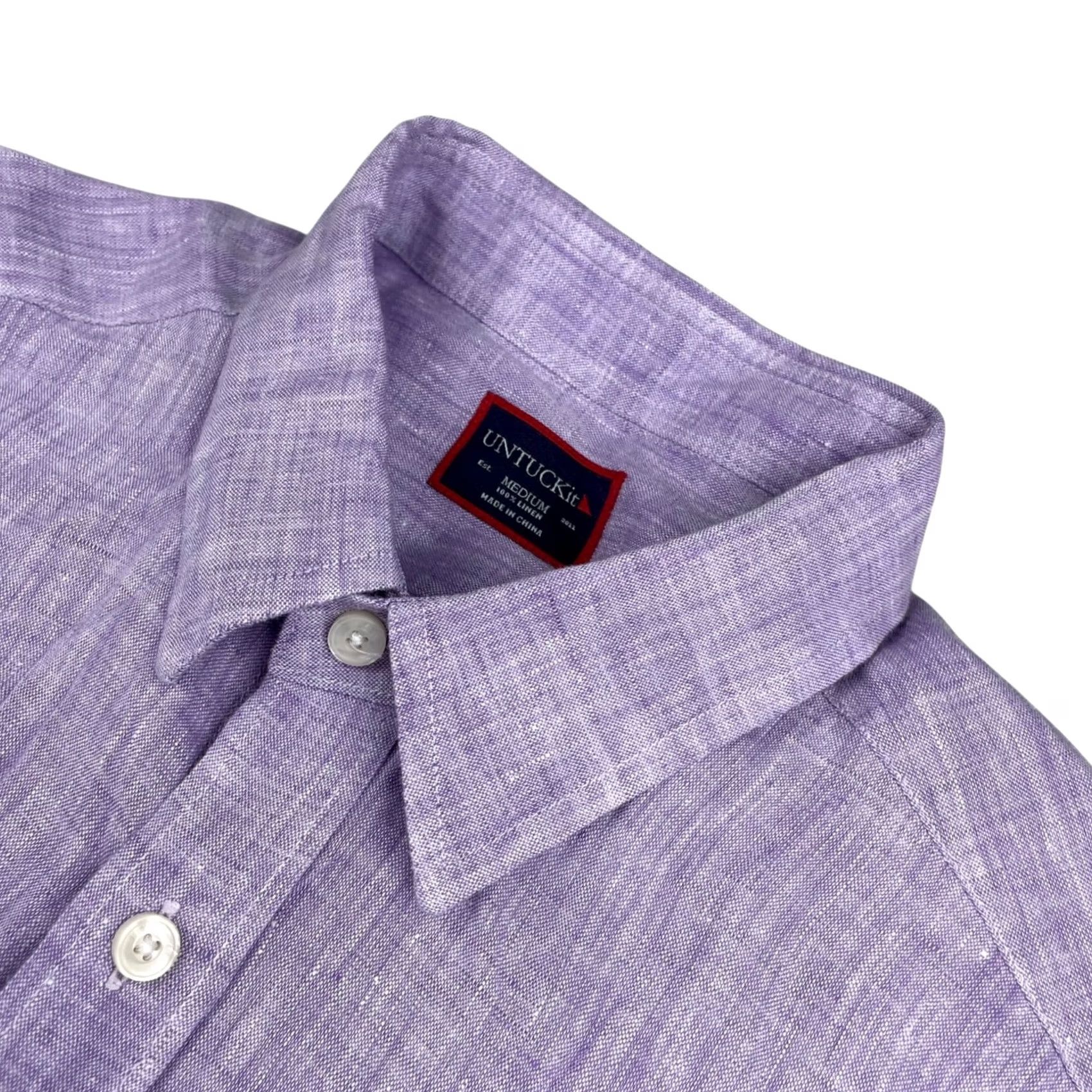 UNTUCKit UNTUCKit Men’s Button Shirt Purple 100% Linen L/S Medium Casual Size US L / EU 52-54 / 3 - 2 Thumbnail