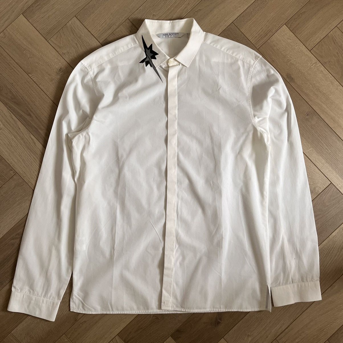 Neil Barrett Neil Barrett Thunderbolt Collar Slim Fit Shirt Size US M / EU 48-50 / 2 - 1 Thumbnail