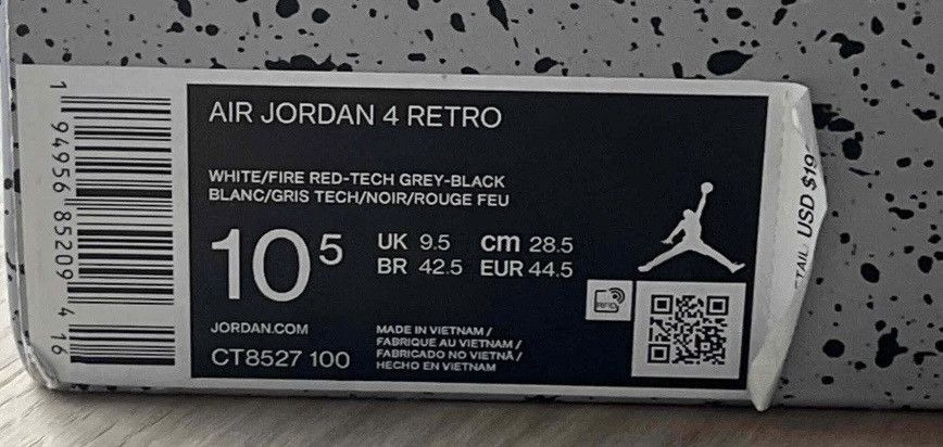 Nike Used Jordan 4 White Oreo 2021 Size US 11.5 / EU 44-45 - 6 Thumbnail