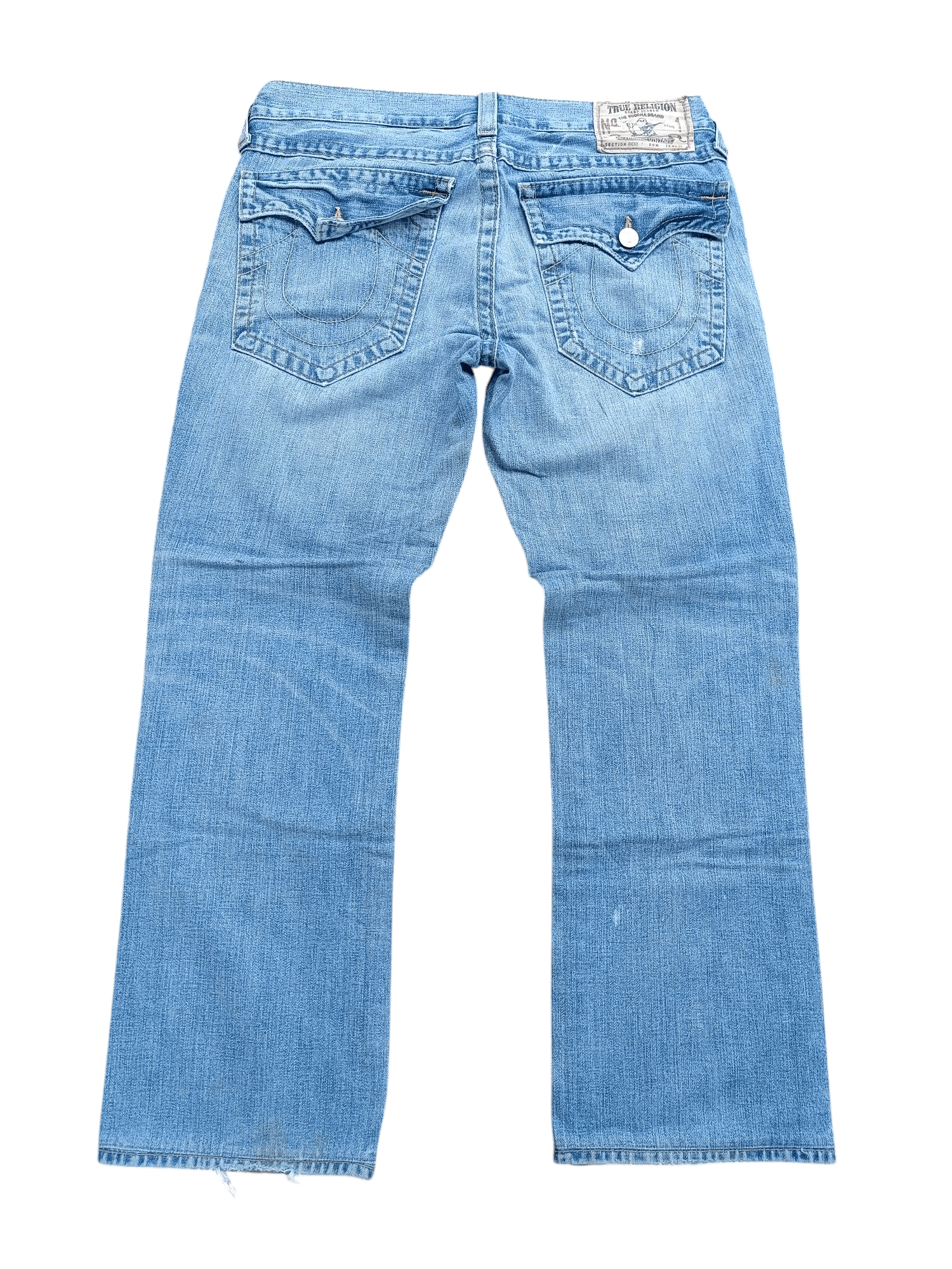 Affliction × Ed Hardy × True Religion True Religion Ricky Distressed Baggy Wide Leg Denim TR024 Size US 34 / EU 50 - 3 Thumbnail