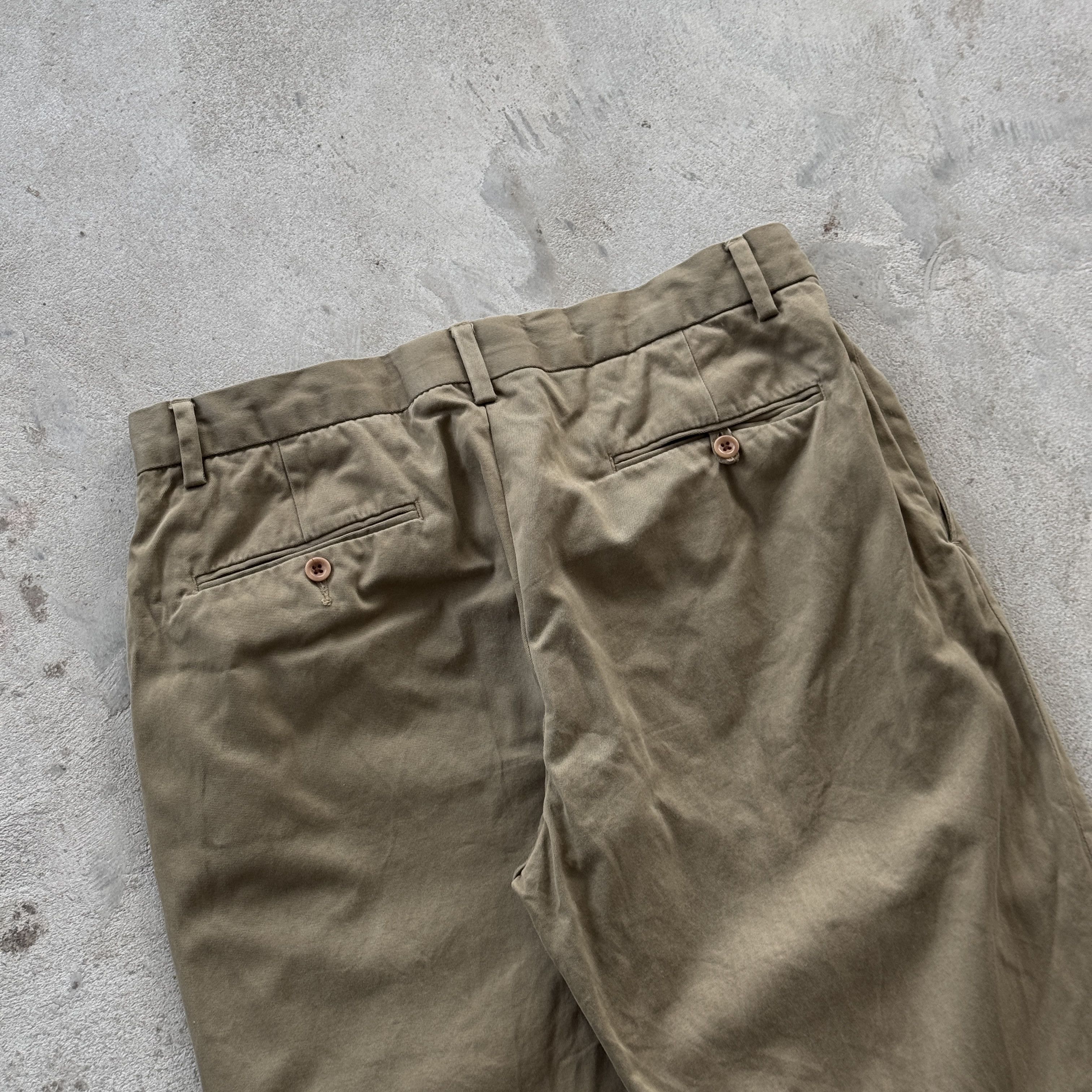 Polo Ralph Lauren Vintage Polo Ralph Lauren Beige Chino Trousers Straight Leg Size US 33 - 3 Thumbnail