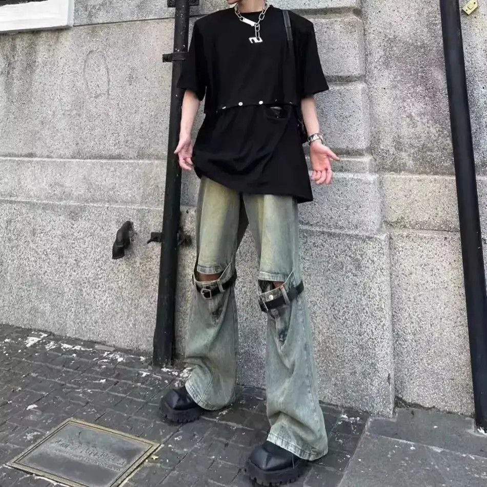 Japanese Brand Hip hop wide leg loose fitting jeans Size US 30 / EU 46 - 2 Thumbnail