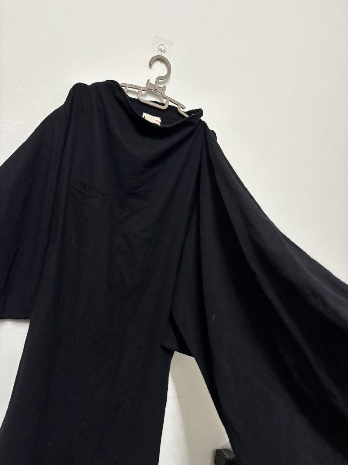 Y's × Yohji Yamamoto Y’s Yohji Yamamoto Wool Black Cabardine Oversize With Scaf Size US XXL / EU 58 / 5 - 17 Thumbnail