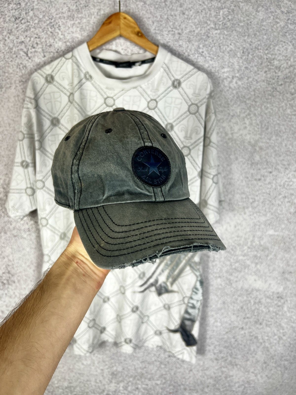 Converse Vintage Converse All Star Distressed Trashed Cap Hat Size ONE SIZE - 1 Thumbnail