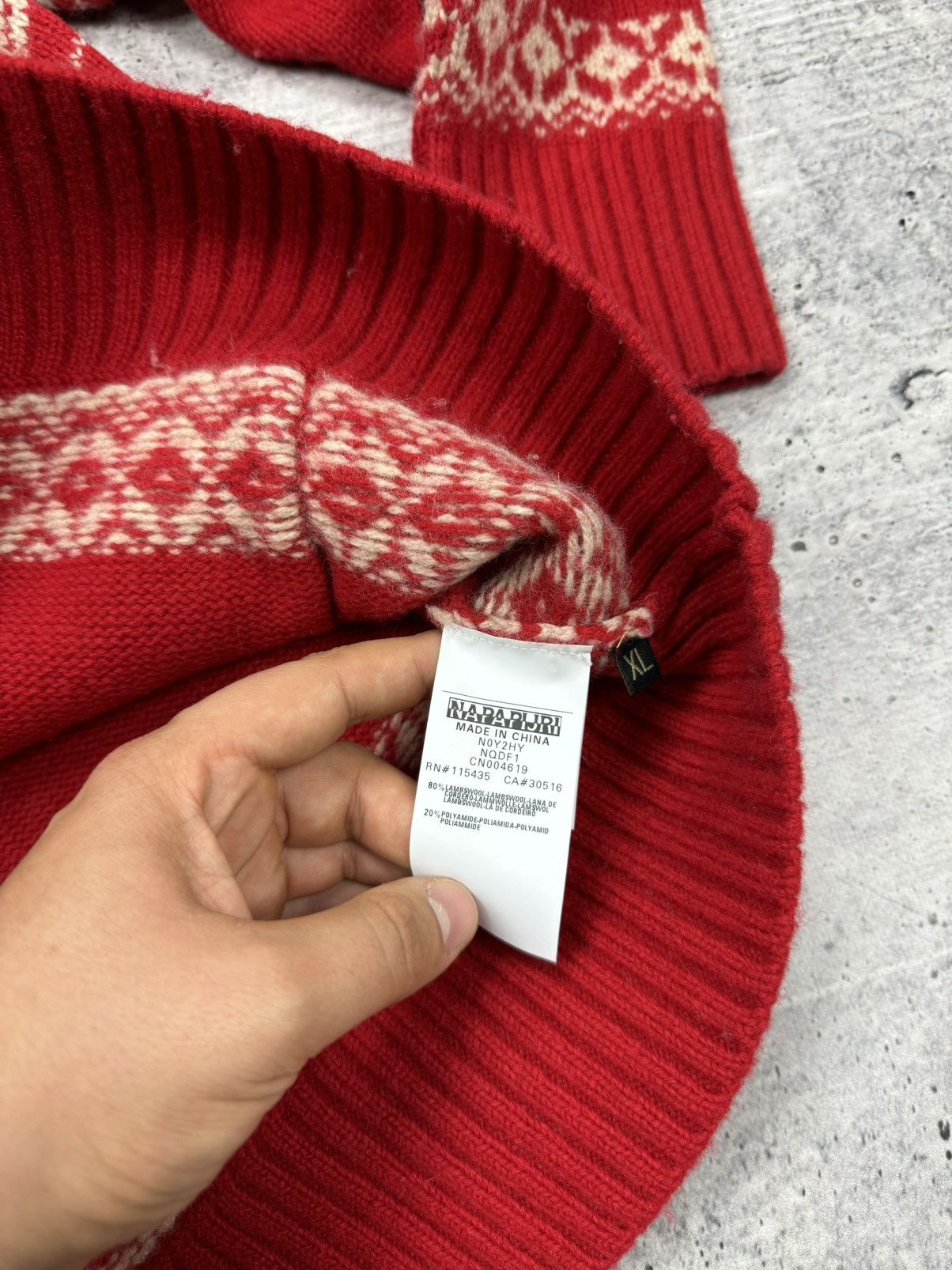 Napapijri × Vintage Vintage Napapijri 90’s Y2K Style Big Logo Rare Wool Sweater Size US L / EU 52-54 / 3 - 13 Thumbnail