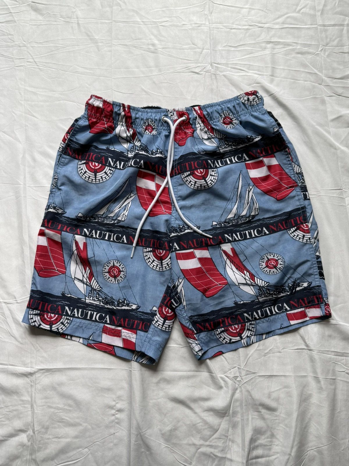 Nautica Nautica Swim Trunks Sailing Print Red Blue – Size XS Size US 28 / EU 44 - 1 Thumbnail