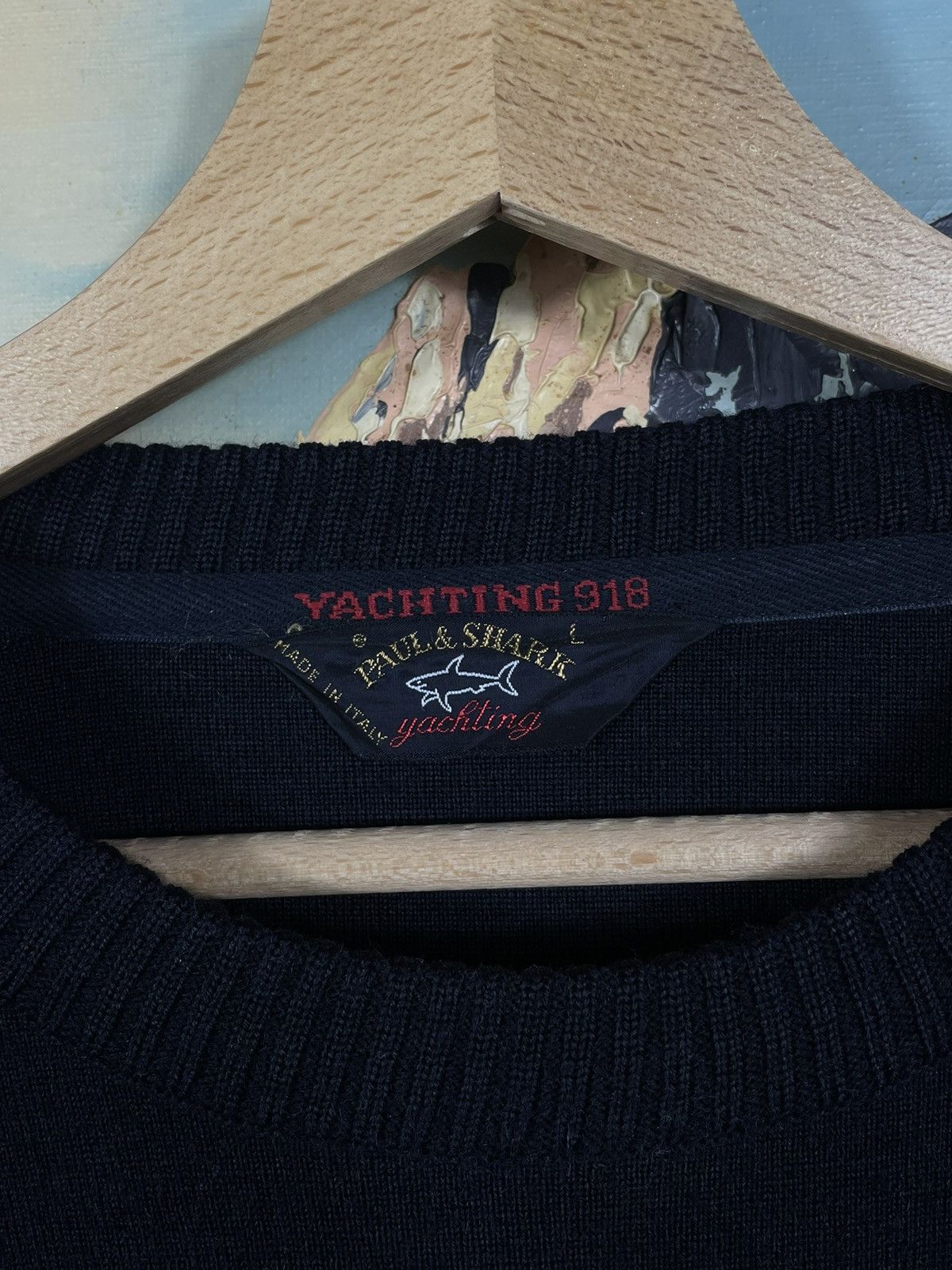 Designer × Paul & Shark × Vintage Retro 90s Navy Sweater Paul & Shark Pull Knitwear Jumper Size US L / EU 52-54 / 3 - 6 Thumbnail