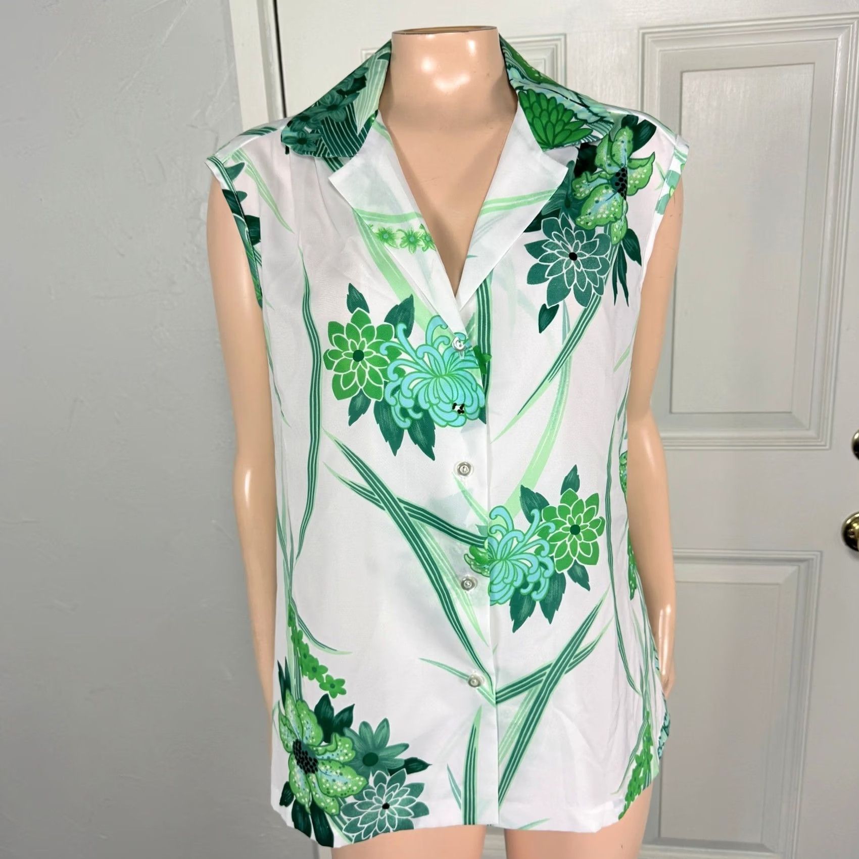 Vintage VINTAGE Greencastle Floral Polyester Button 70s Shirt Top 16 hawaiian Women's W1 Size XL / US 12-14 / IT 48-50 - 2 Thumbnail
