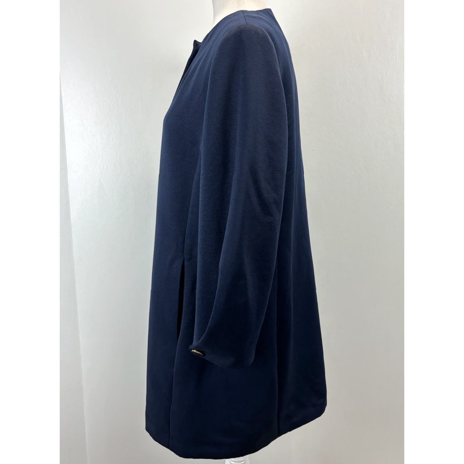 Vintage Chico's Faille Topper Jacket Sz 1 US Medium Navy 3/4 Sleeve Full Zip Womens Jacket Size M / US 6-8 / IT 42-44 - 2 Thumbnail