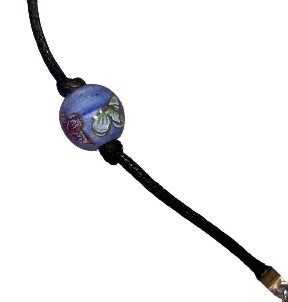 Vintage Vintage Cloisonne Beaded Leather Necklace Size ONE SIZE - 11 Thumbnail