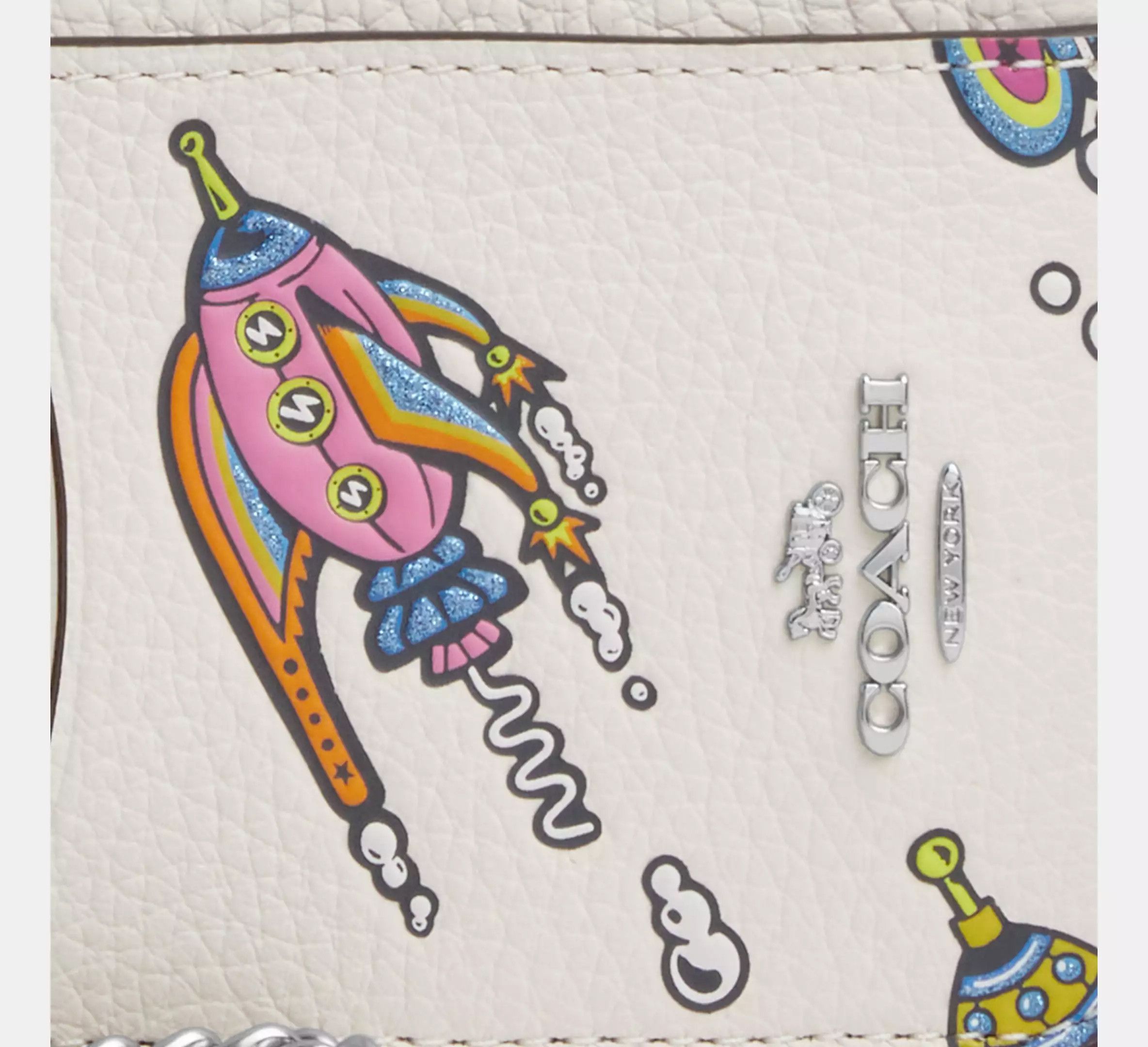 Coach Cosmic Coach Zip Card Case With Rocket Print CW889 Size ONE SIZE - 9 Thumbnail