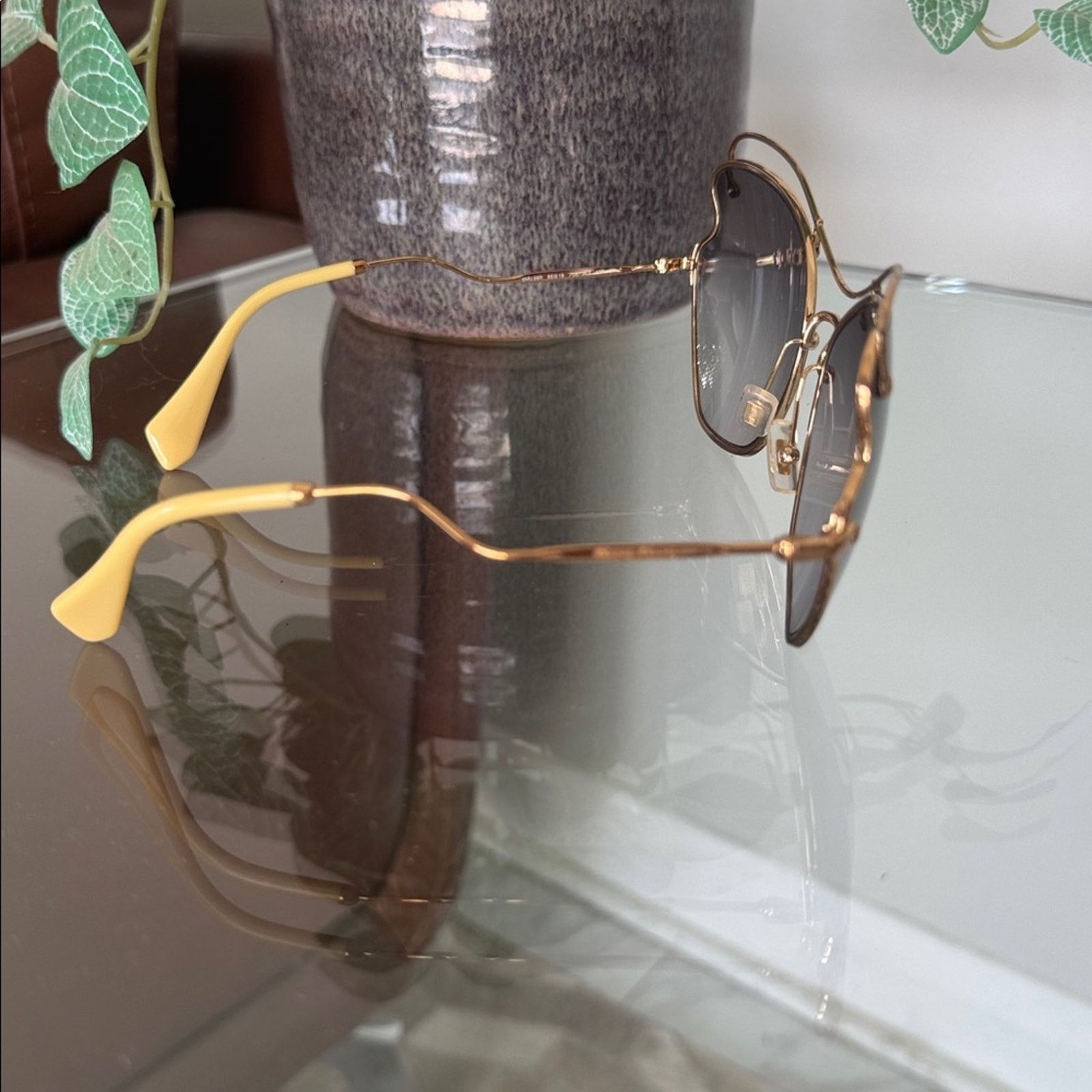 Miu Miu MIU MIU Gold Butterfly Frame Sunglasses- full inclusion Size ONE SIZE - 5 Thumbnail