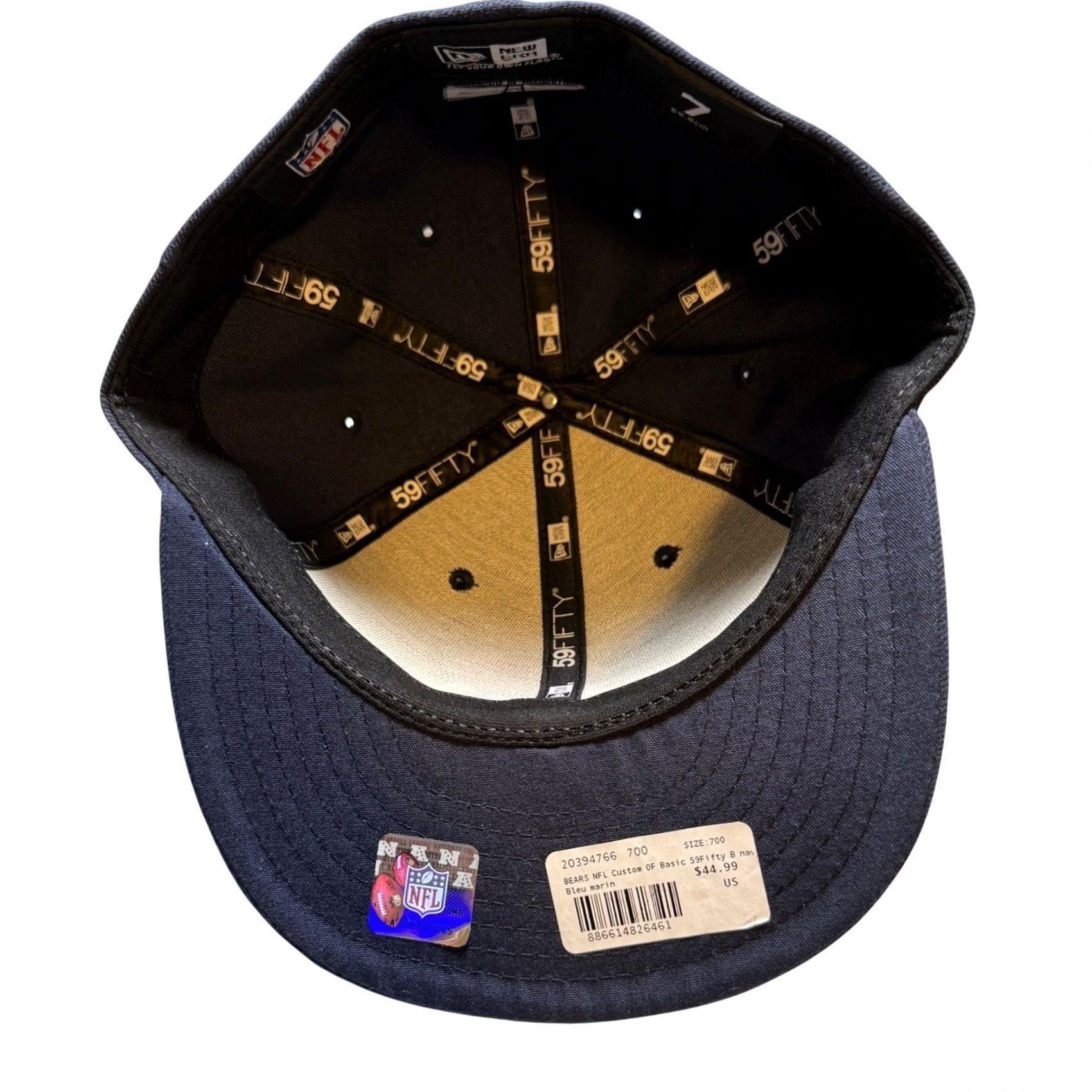 New Era New Era Chicago Bears Hat Mens 7 Navy NFL On-Field 59FIFTY Script B Fitted Cap Size ONE SIZE - 2 Thumbnail