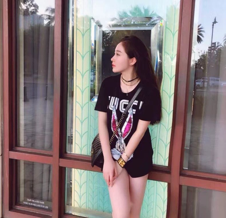 Gucci Gucci Black pattern printed sequin cotton short-sleeved T-s Size US XS / EU 42 / 0 - 9 Thumbnail