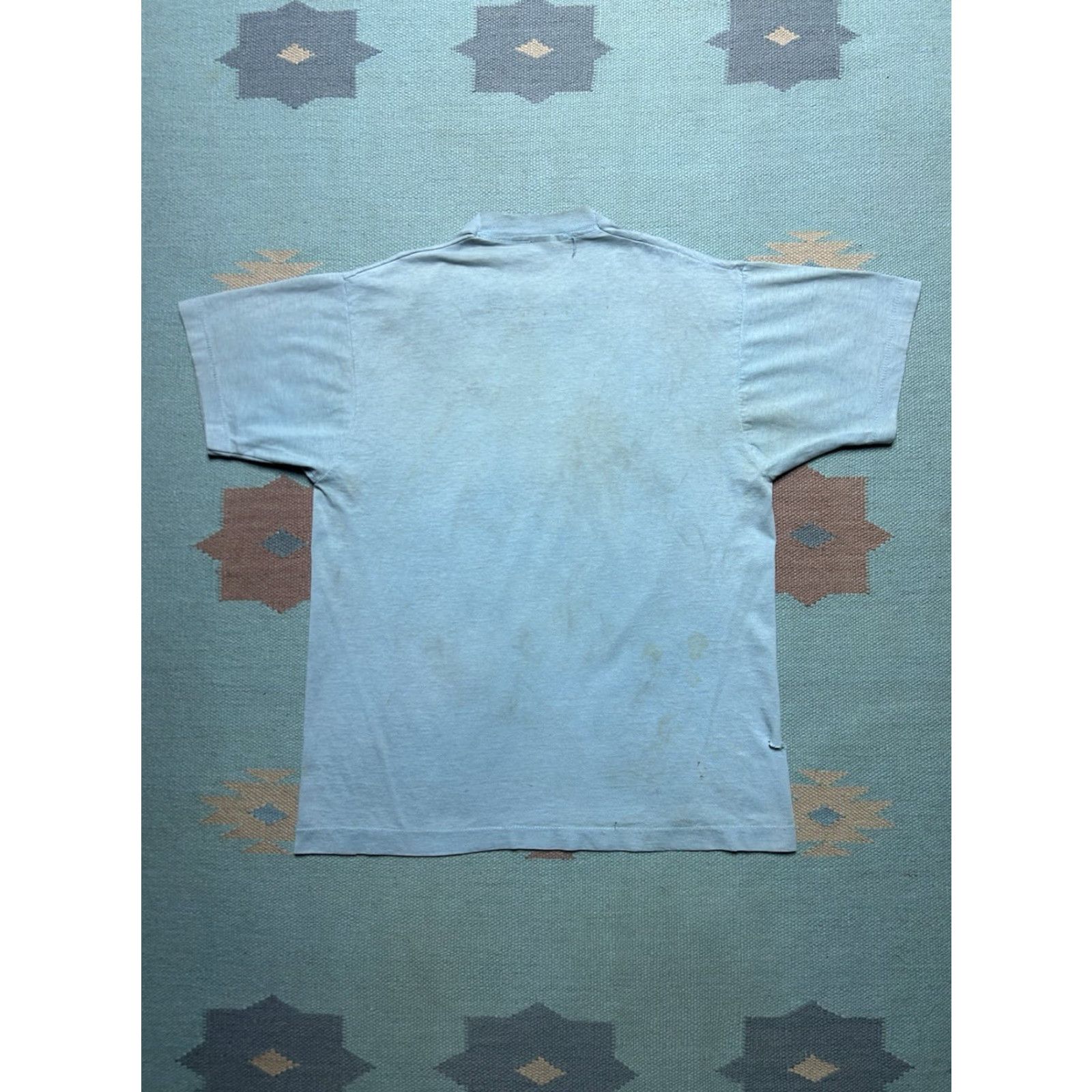 Vintage VINTAGE 80s Party T-Shirt Mississippi Jazz Distressed Blue Large Men Size US L / EU 52-54 / 3 - 2 Thumbnail
