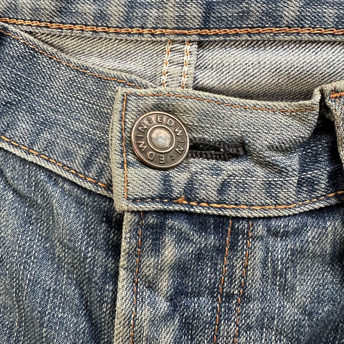 Japanese Brand Vintage Edwin Distressed Jean Rusty Faded Denim Pant W31 Size US 31 - 6 Thumbnail