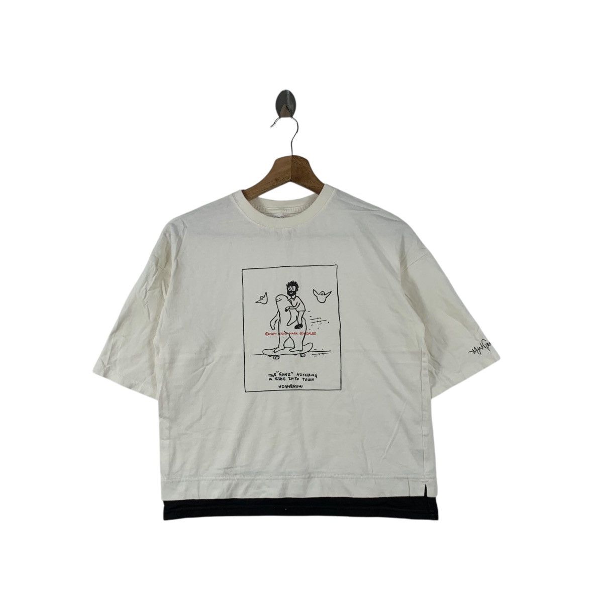 Vintage MARK GONZALEZ GONK Hitchhiking Cropped Top Tee Shirt Size S / US 4 / IT 40 - 1 Thumbnail