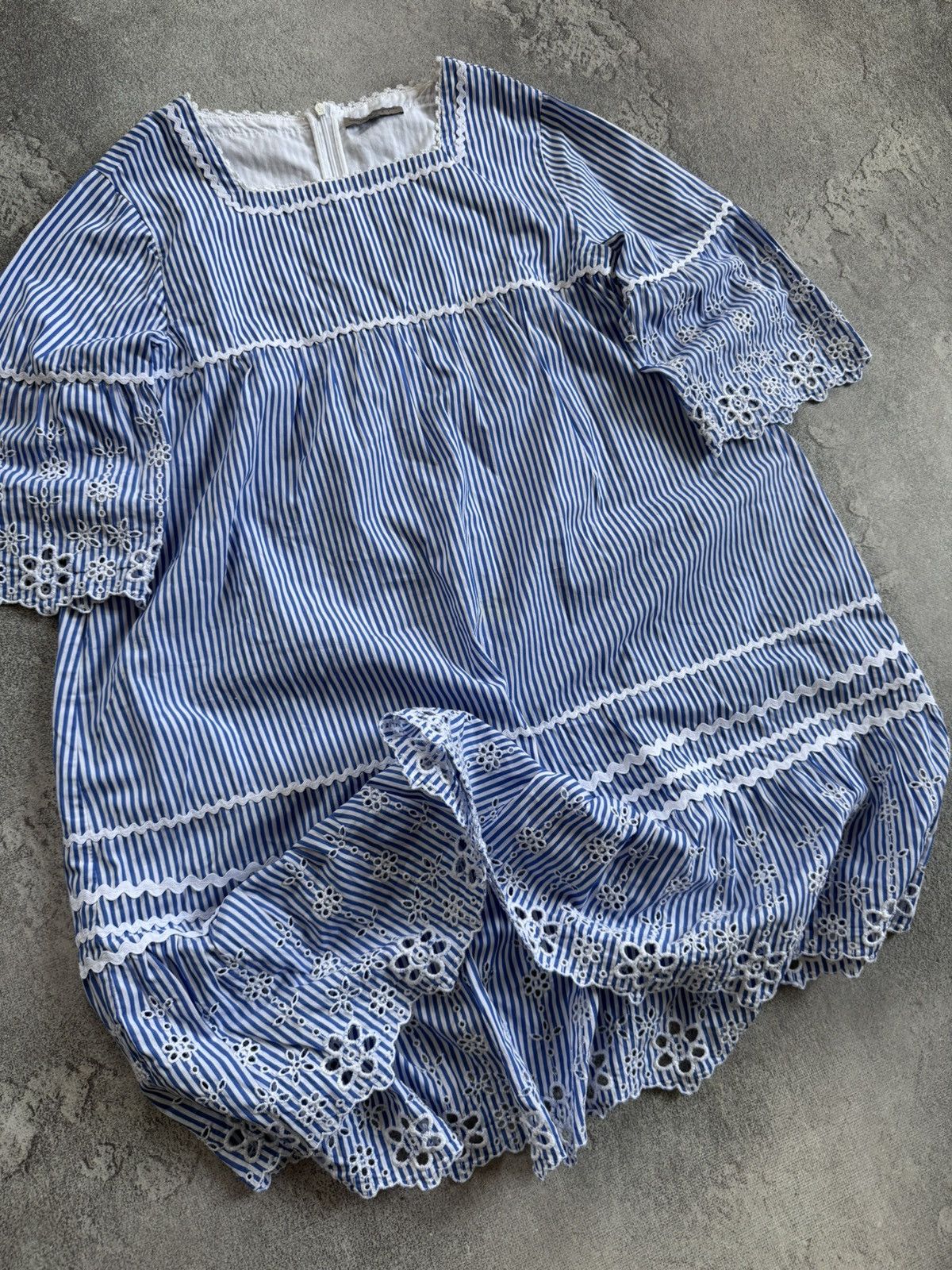 Ermanno Scervino Ermanno Scervino S/size striped dress 👗 blue short sleeve Size S / US 4 / IT 40 - 3 Thumbnail