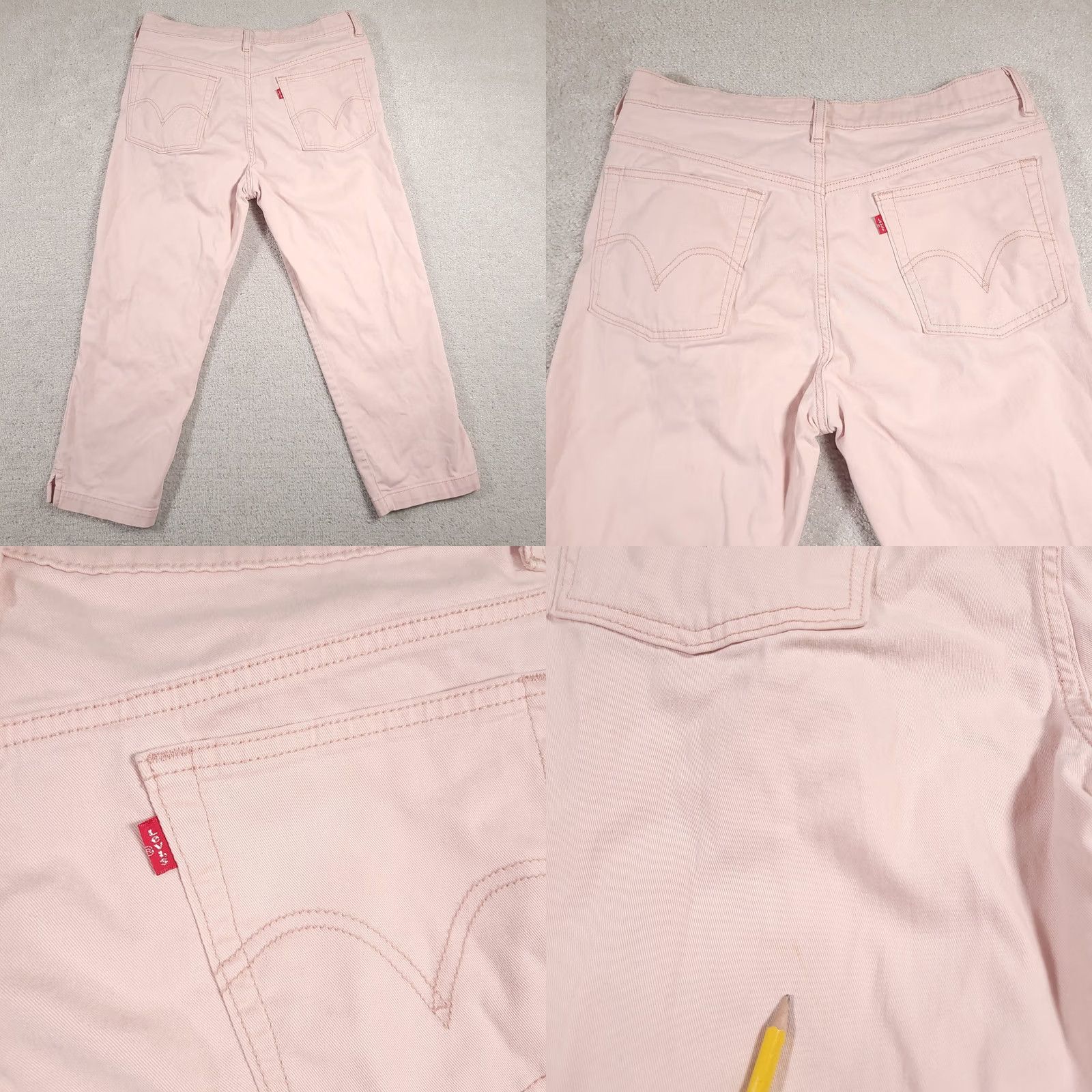 Levi's Levi's Classic Slim Capris Womens 18 Pink Stretch Cropped Pants Casual Summer Capris Slit Pockets Logo Button Denim Cotton Spandex Slim Size 28" / US 6 / IT 42 - 9 Thumbnail