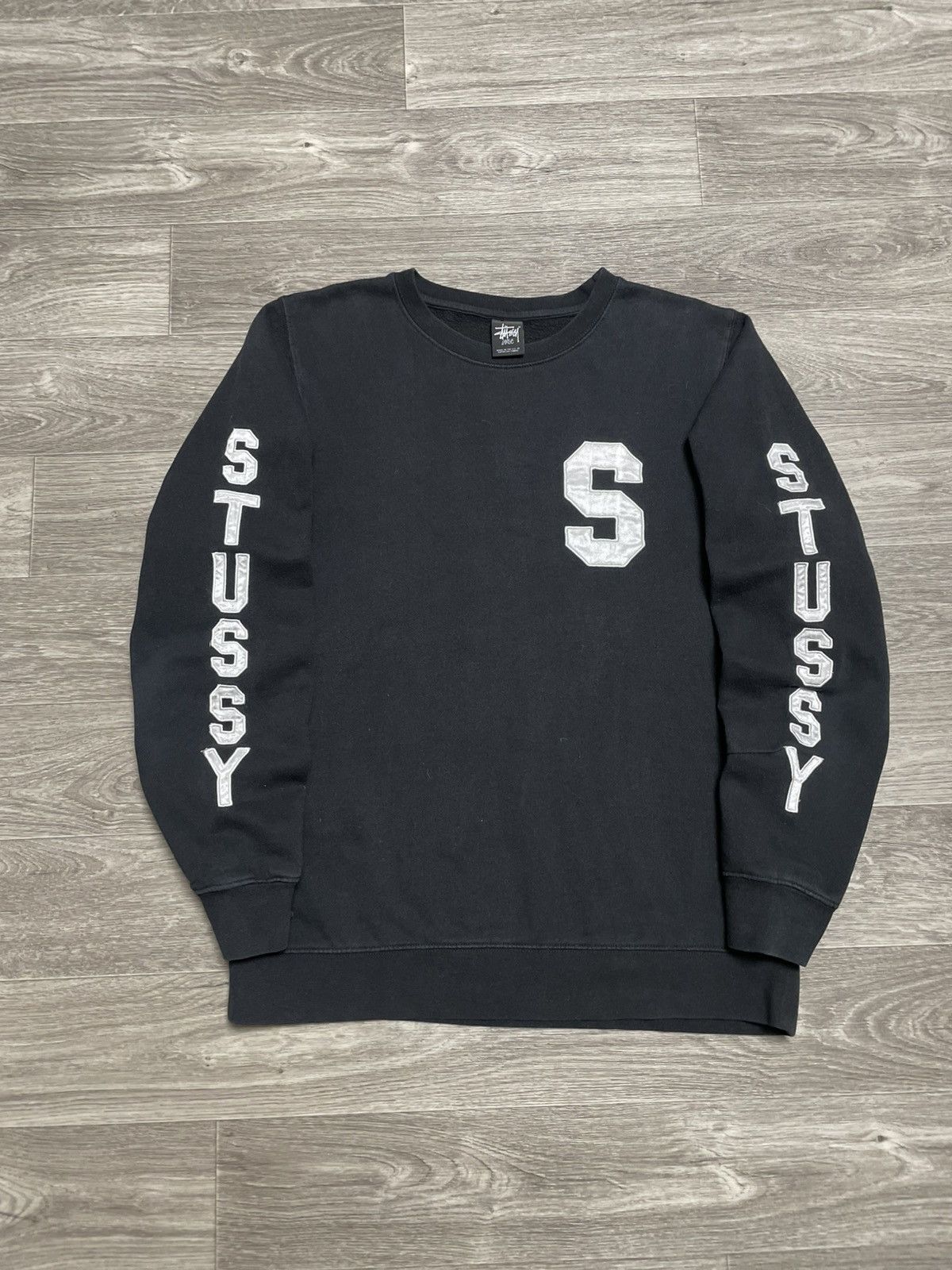 Vintage Stussy Black Sweatshirt Crewneck Y2K
