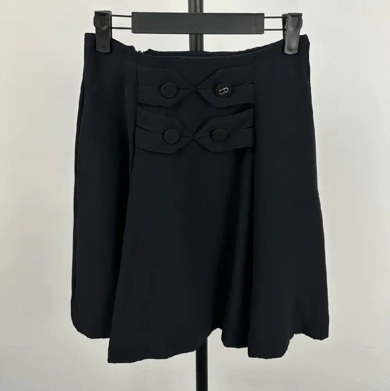 Dior Dior Black Silk Midi Skirt for Women 0089 Size 28" / US 6 / IT 42 - 1 Thumbnail