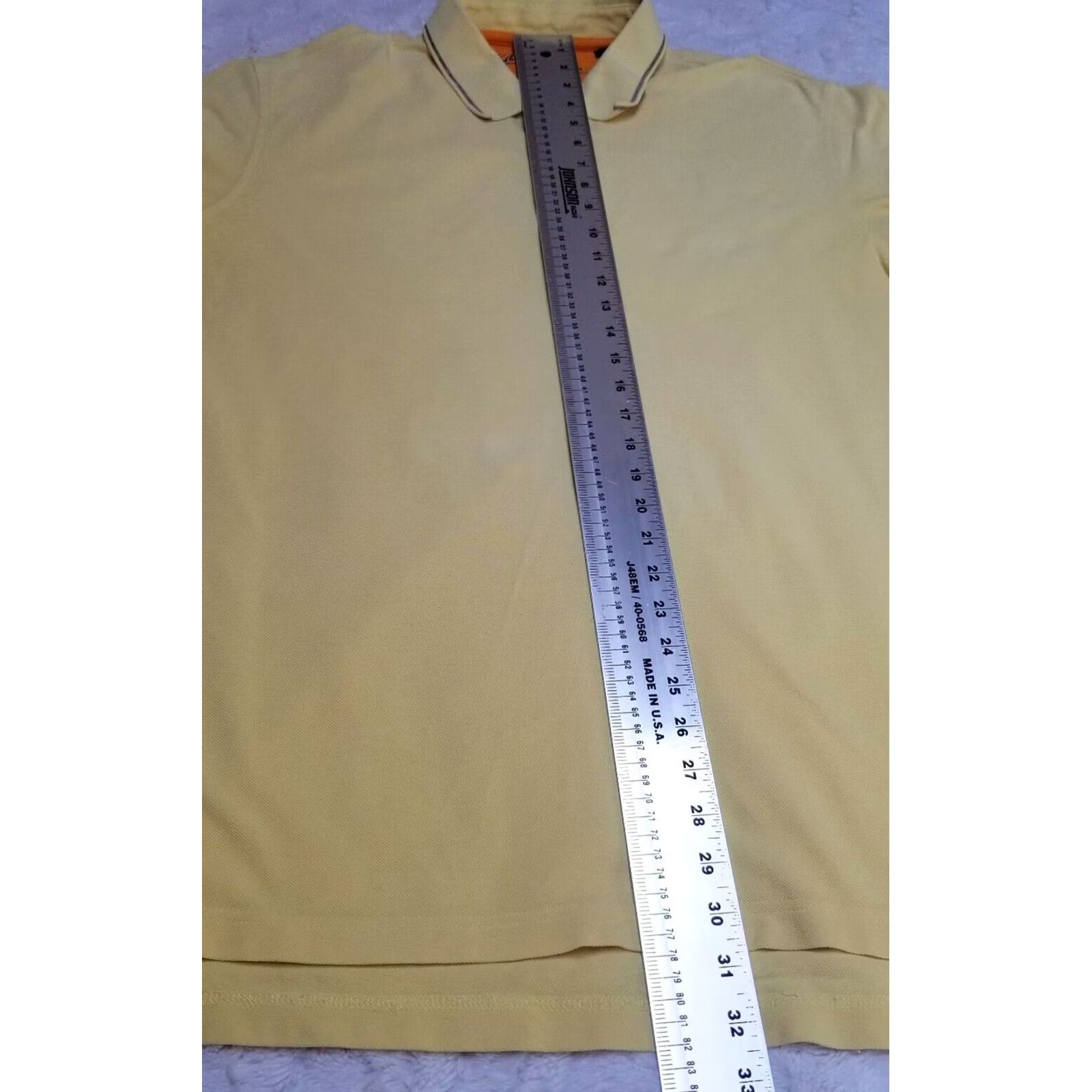 Robert Graham Roberts Graham Mens XL Classic Yellow Knit Polo Shirt Short Sleeve Golf Polo Shirt Size US XL / EU 56 / 4 - 4 Thumbnail