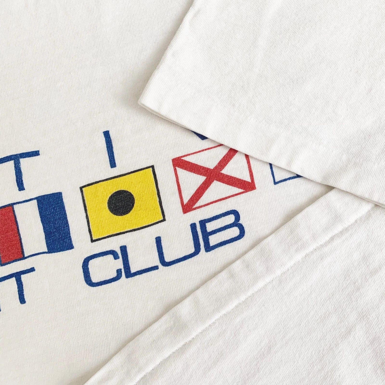 Vintage 90s ONEITA T shirt Yacht Club Tee Single Stitch Made in USA Size US XL / EU 56 / 4 - 3 Thumbnail