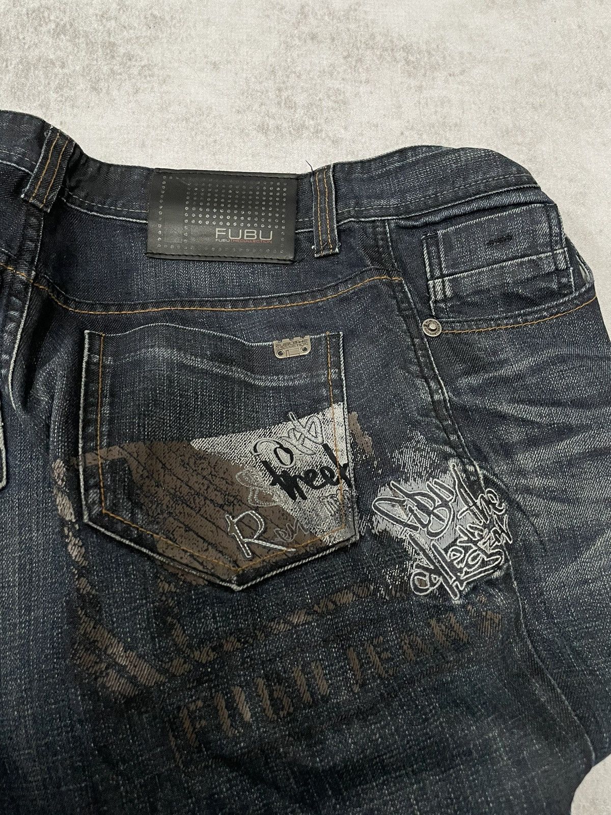 Le Grande Bleu (L.G.B.) 2000s Destroy Fubu poem jnco baggy denim y2k style Size US 30 / EU 46 - 7 Thumbnail