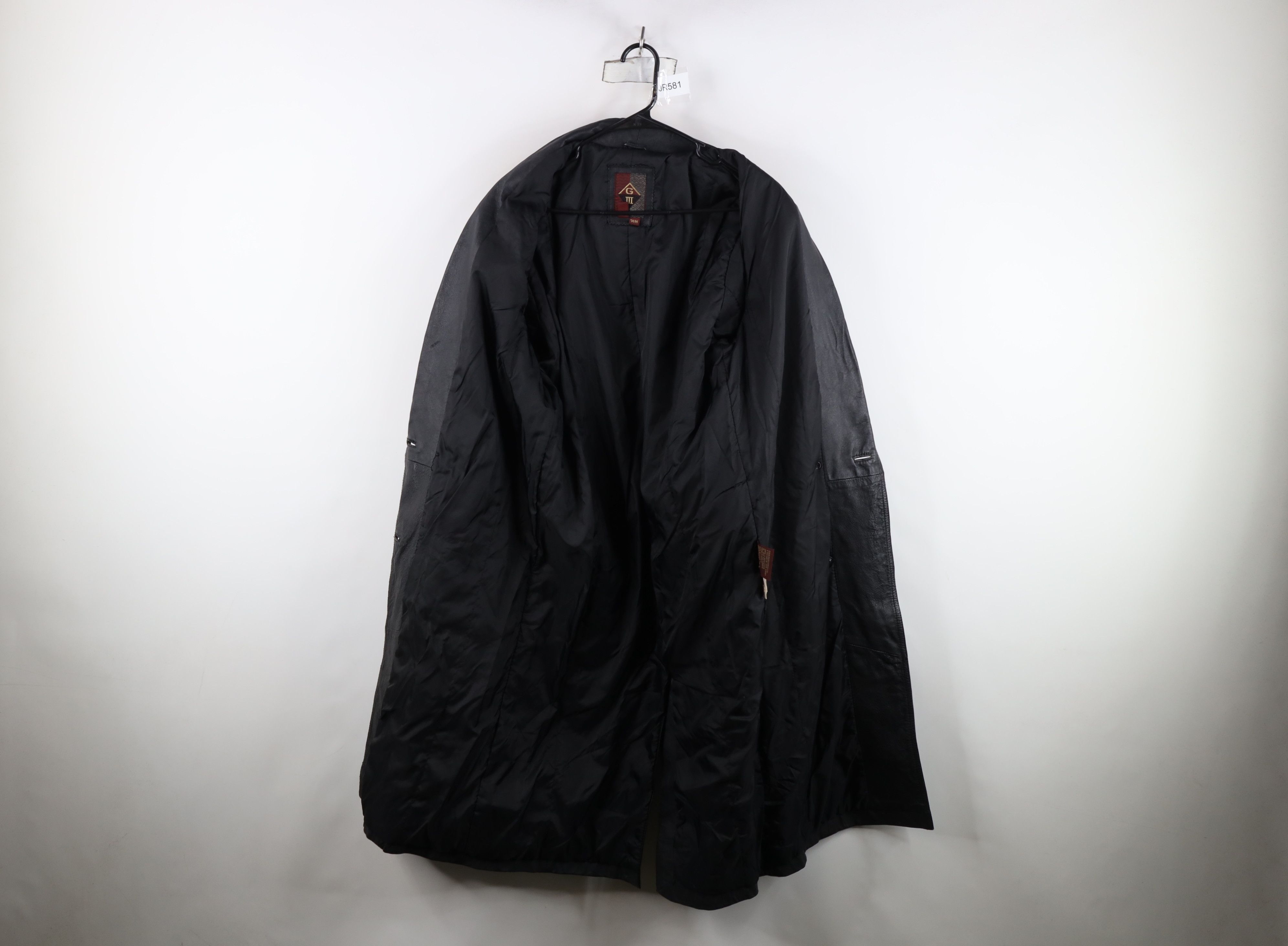 Vintage Vintage 90s Streetwear Leather Trench Coat Jacket Black Size M / US 6-8 / IT 42-44 - 10 Thumbnail