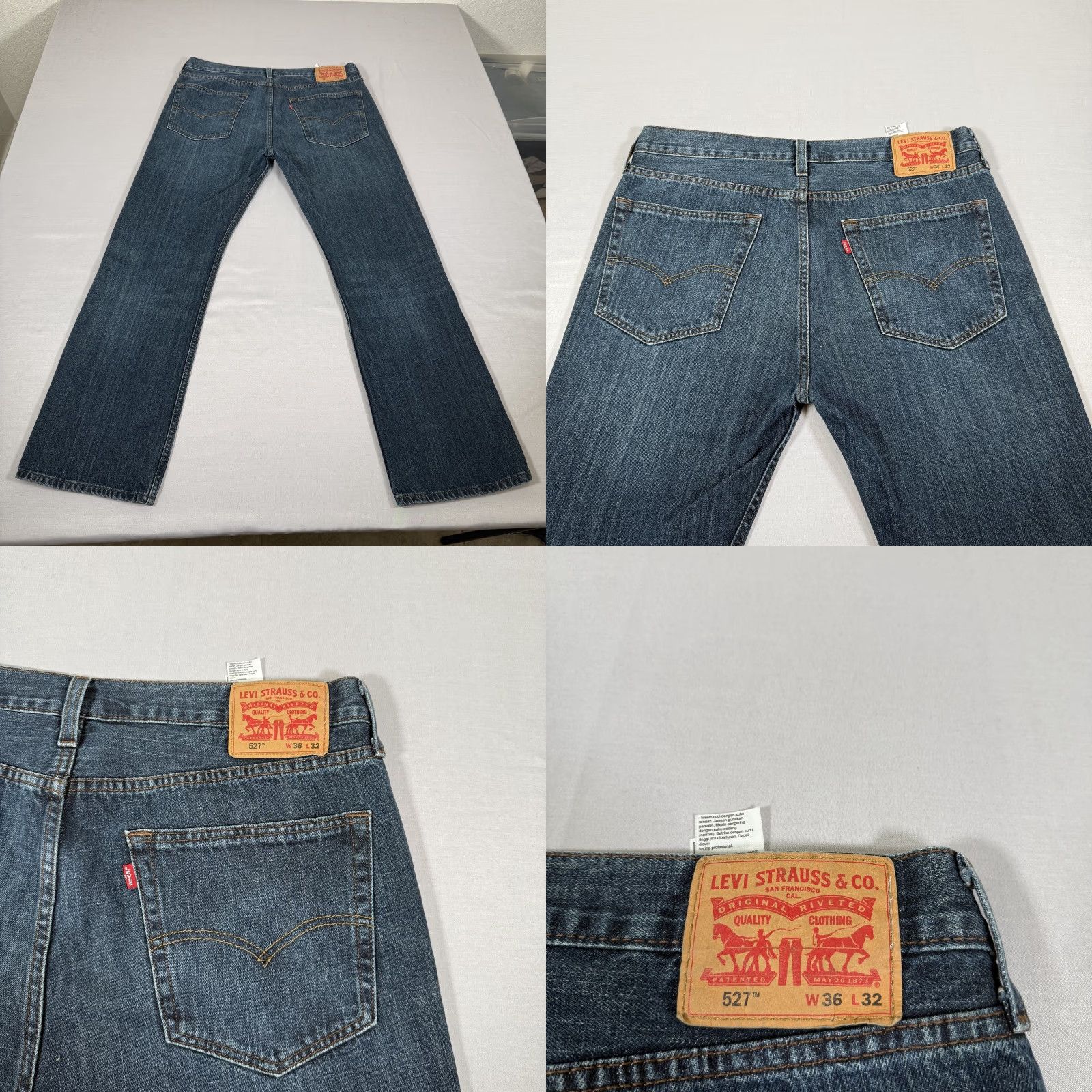 Levi's Levis 527 Jeans Mens 36x32 Blue Bootcut Denim 5-Pocket Regular Fit Cowboy Western Cargo Work Cotton Size US 36 / EU 52 - 9 Thumbnail