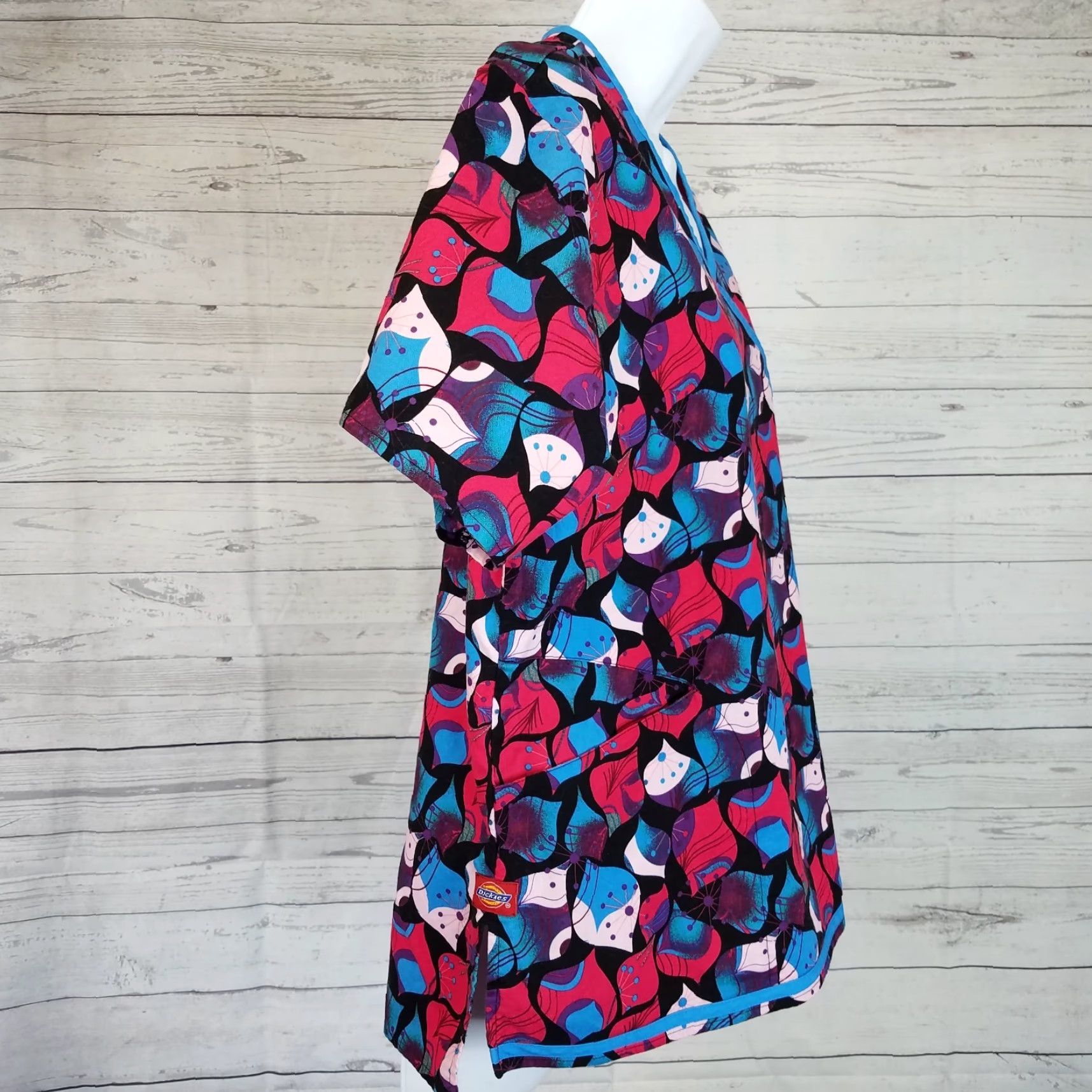 Dickies Dickies Womens Scrub Top Sz M Blue Black Short Sleeve Cotton Blend Size M / US 6-8 / IT 42-44 - 2 Thumbnail