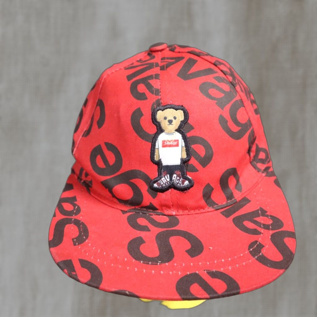 Vintage VINTAGE Prime Threads Hat Unisex Adults Adjustable Red Baseball Cap Teddy Bear Pattern 90s Style Mens Women Size ONE SIZE - 1 Thumbnail