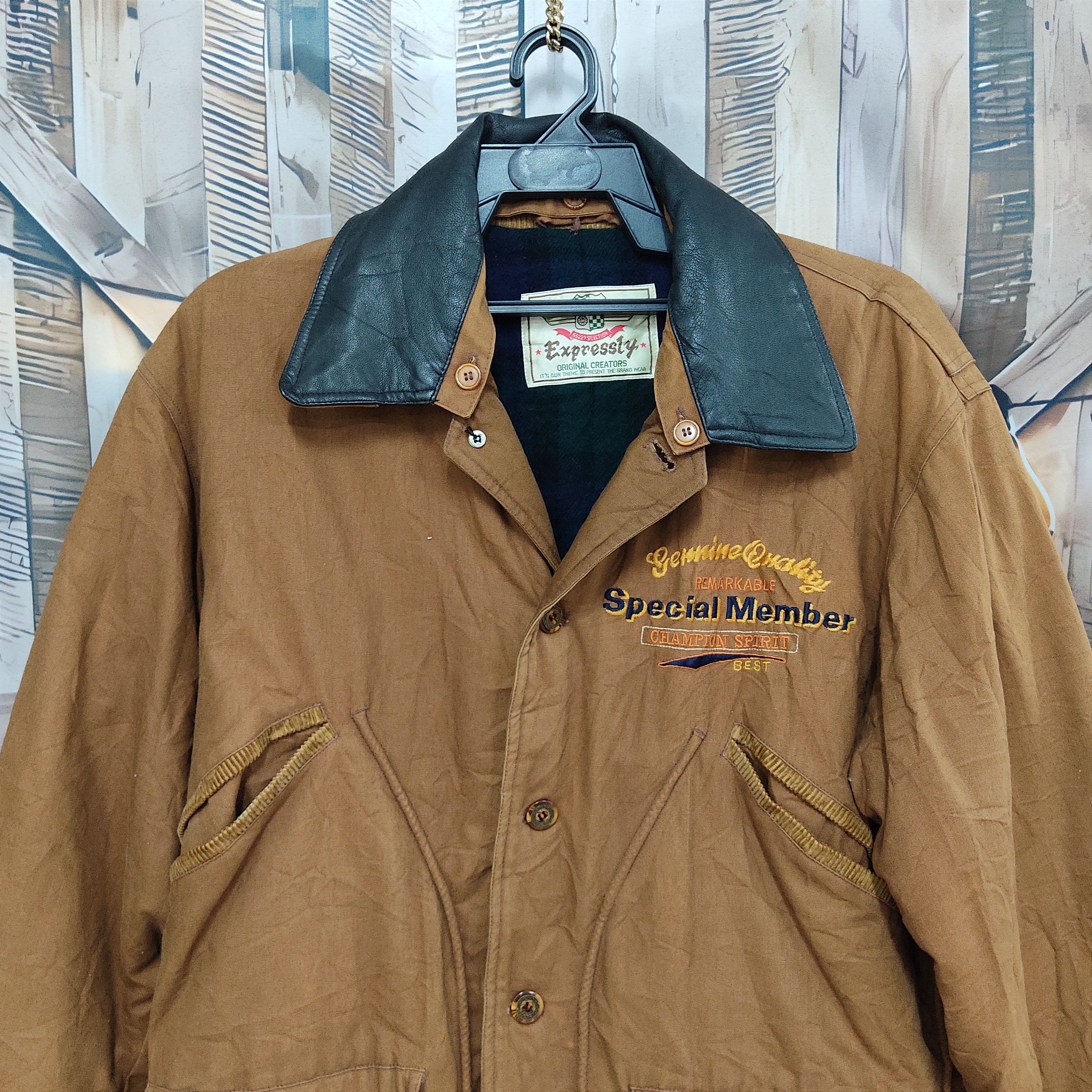 Hunt Club × Japanese Brand × Vintage 80s Expressly Canvas Barn Double Collar Chore Jacket Size US L / EU 52-54 / 3 - 2 Thumbnail