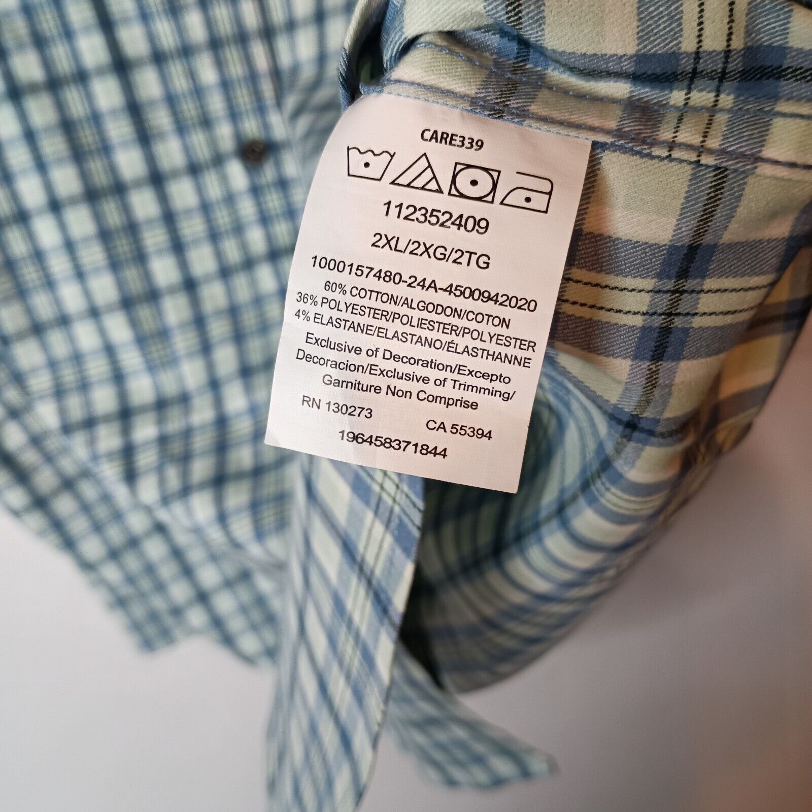 Wrangler Wrangler Utility Shirt Men's 2XL Plaid Regular Fit UPF 30 Size US XXL / EU 58 / 5 - 11 Thumbnail