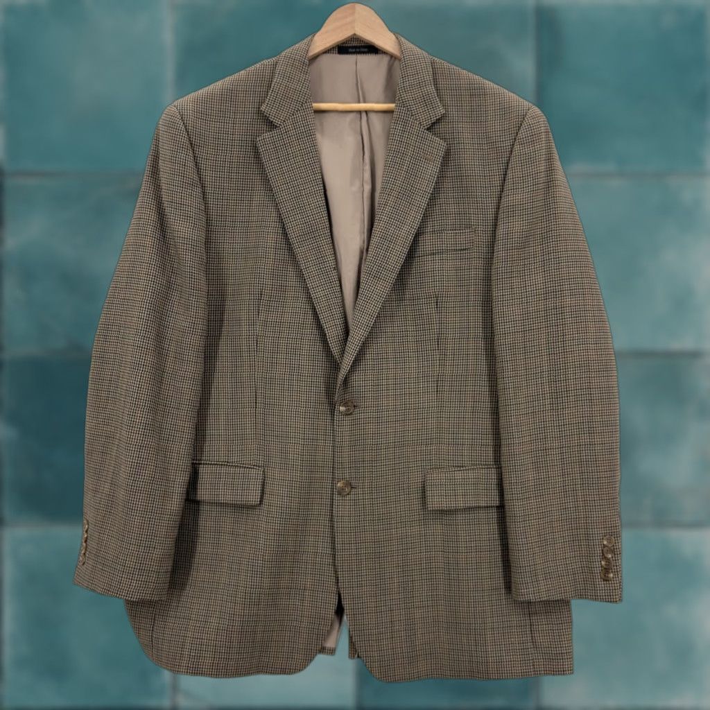 Ralph Lauren Lauren Ralph Lauren Blazer Mens 44L Brown Check Wool Tweed Sport Coat Jacket Size 44R - 1 Thumbnail