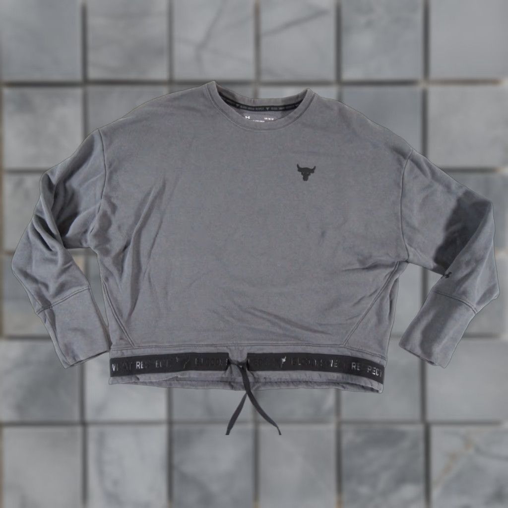 Under Armour Under Armour Project Rock Sweatshirt Women’s Large Gray Crewneck Loose Fit Active Size L / US 10 / IT 46 - 1 Thumbnail