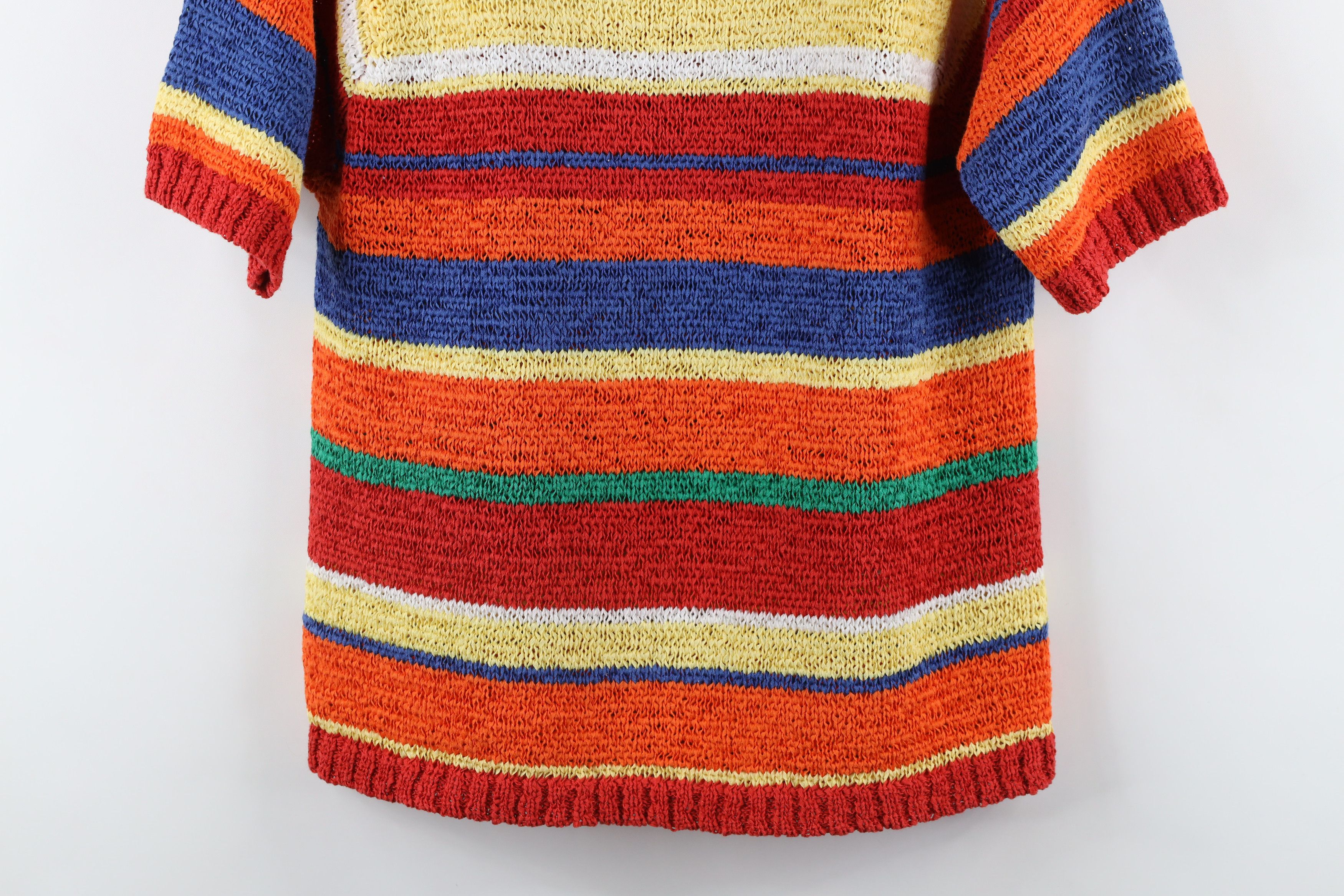 Vintage Vintage 90s Streetwear Striped Knit Short Sleeve Sweater Size M / US 6-8 / IT 42-44 - 3 Thumbnail